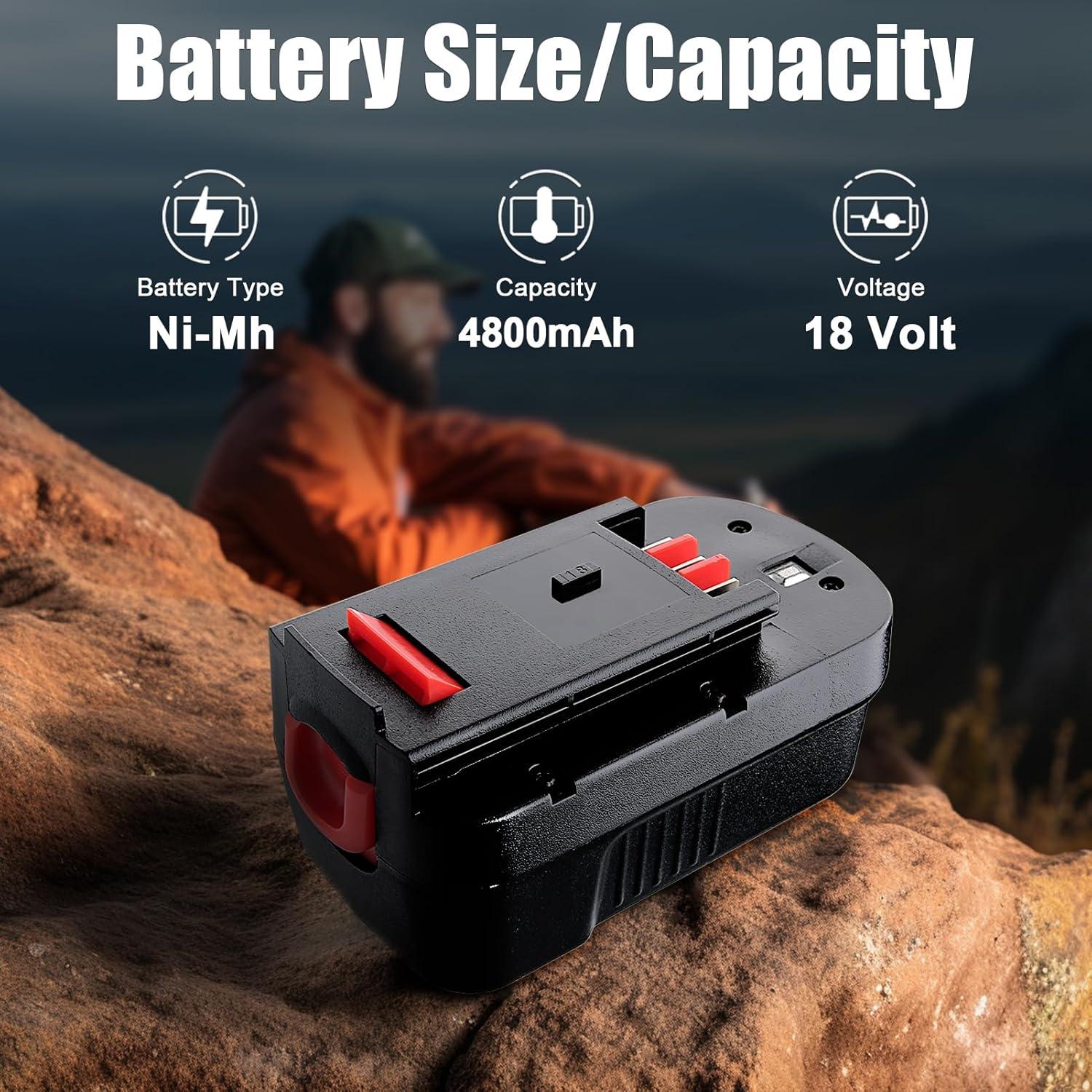 Batería HPB18 4800mAh 2Pack para Black and Decker 18V