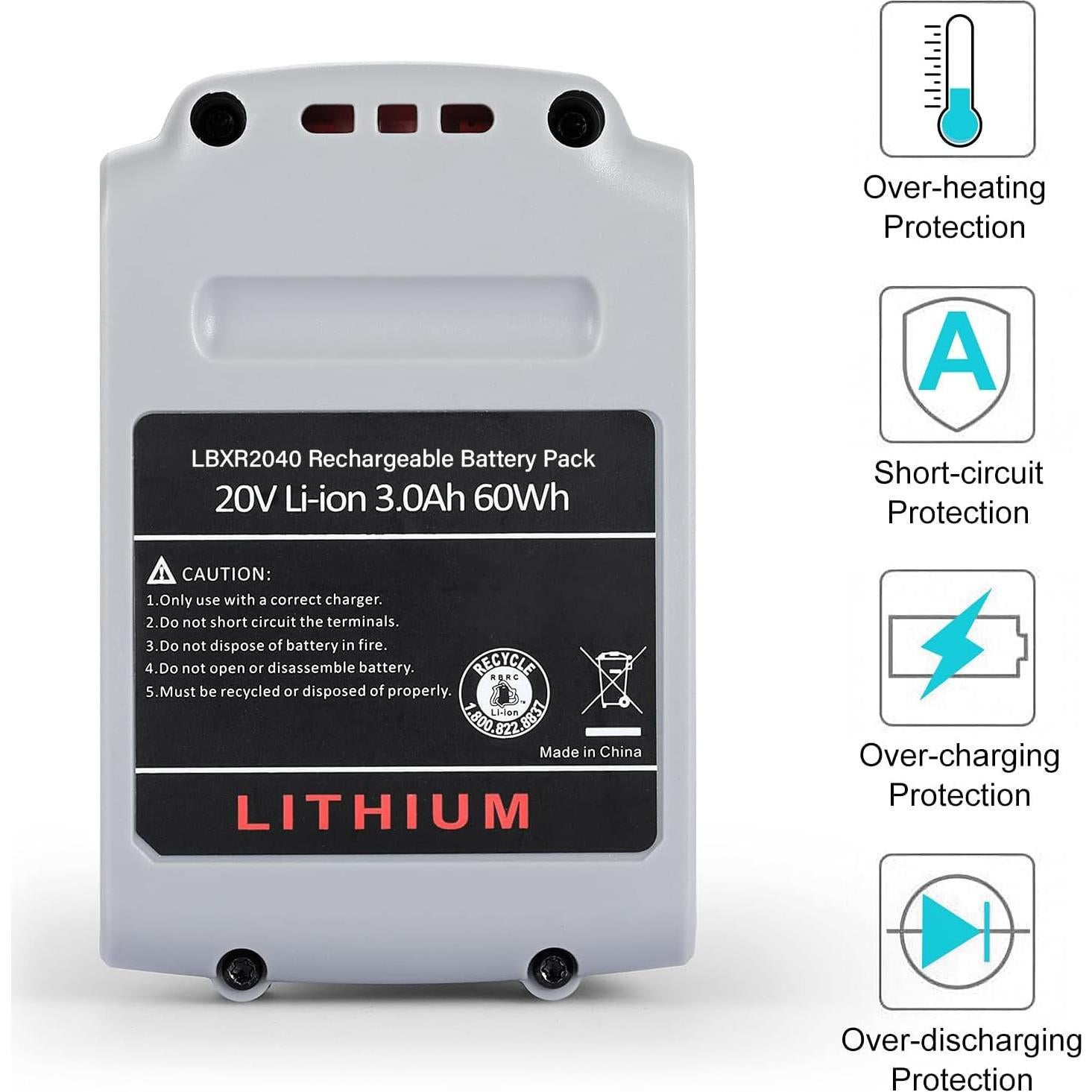 Batería de Reemplazo 20V 3000mAh para Black & Decker - 2 Paquetes