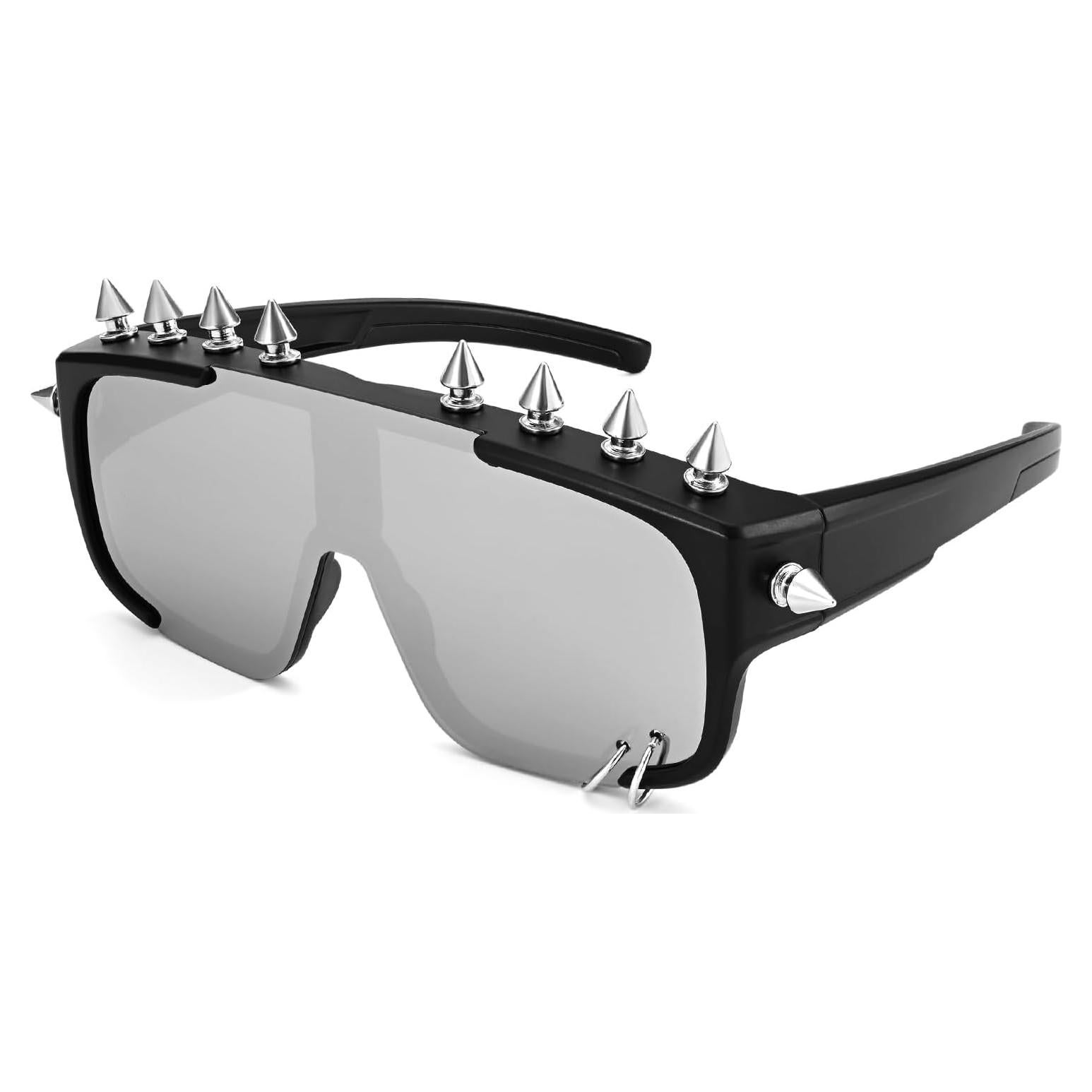 Gafas de sol oversized Junsika con lente espejo plateado