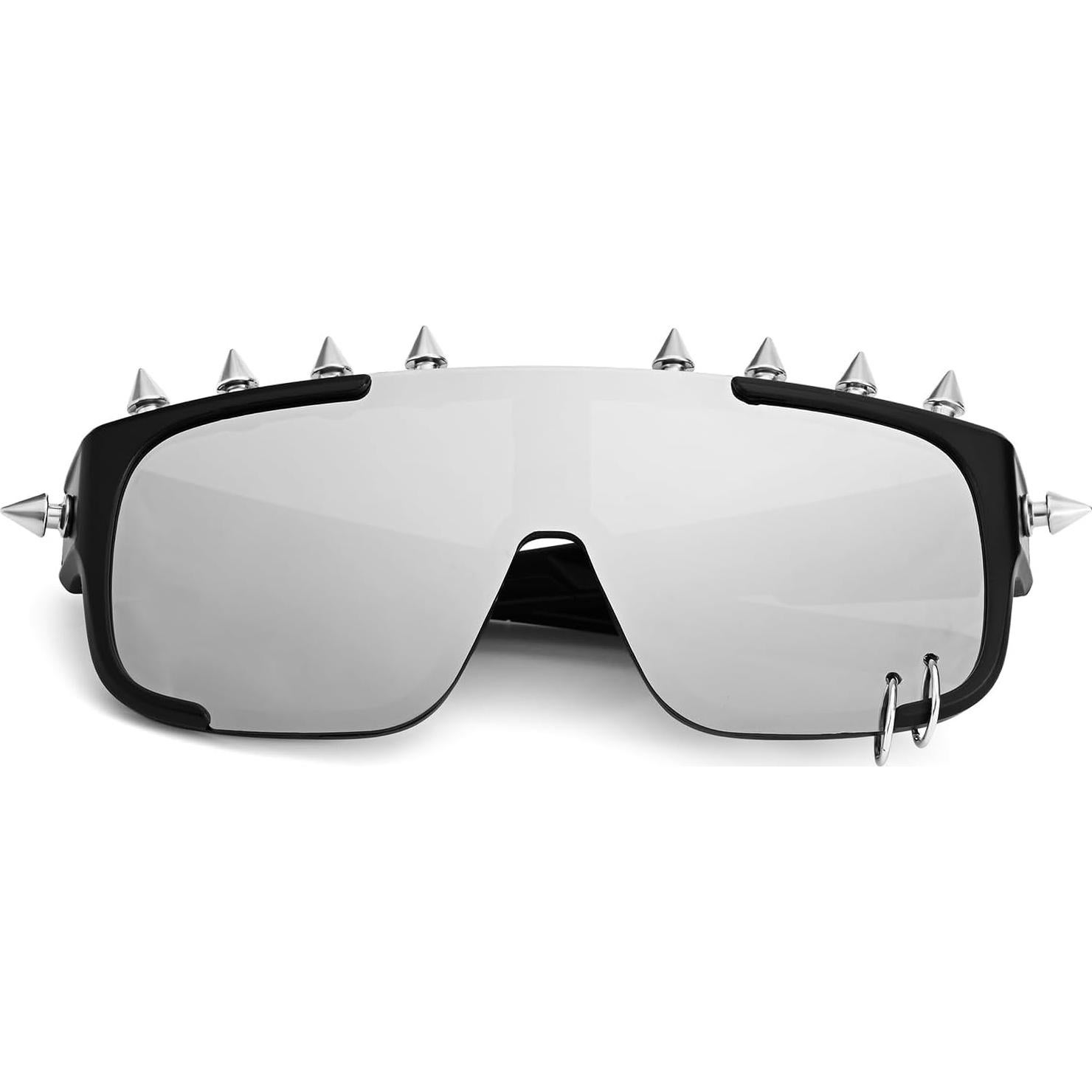 Gafas de sol oversized Junsika con lente espejo plateado