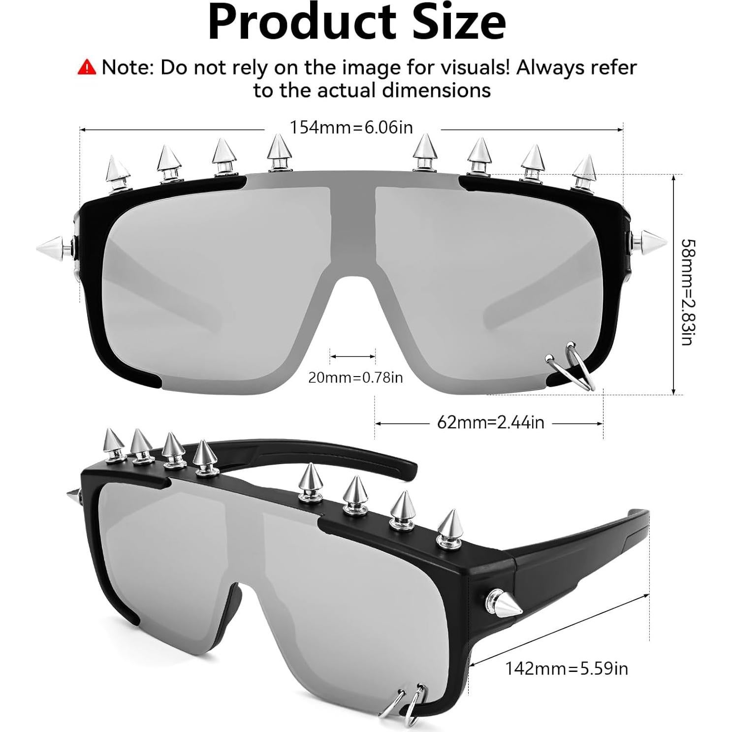 Gafas de sol oversized Junsika con lente espejo plateado