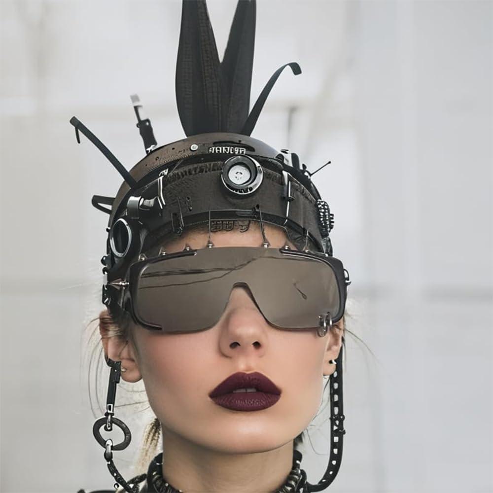 Gafas de sol oversized Junsika con lente espejo plateado