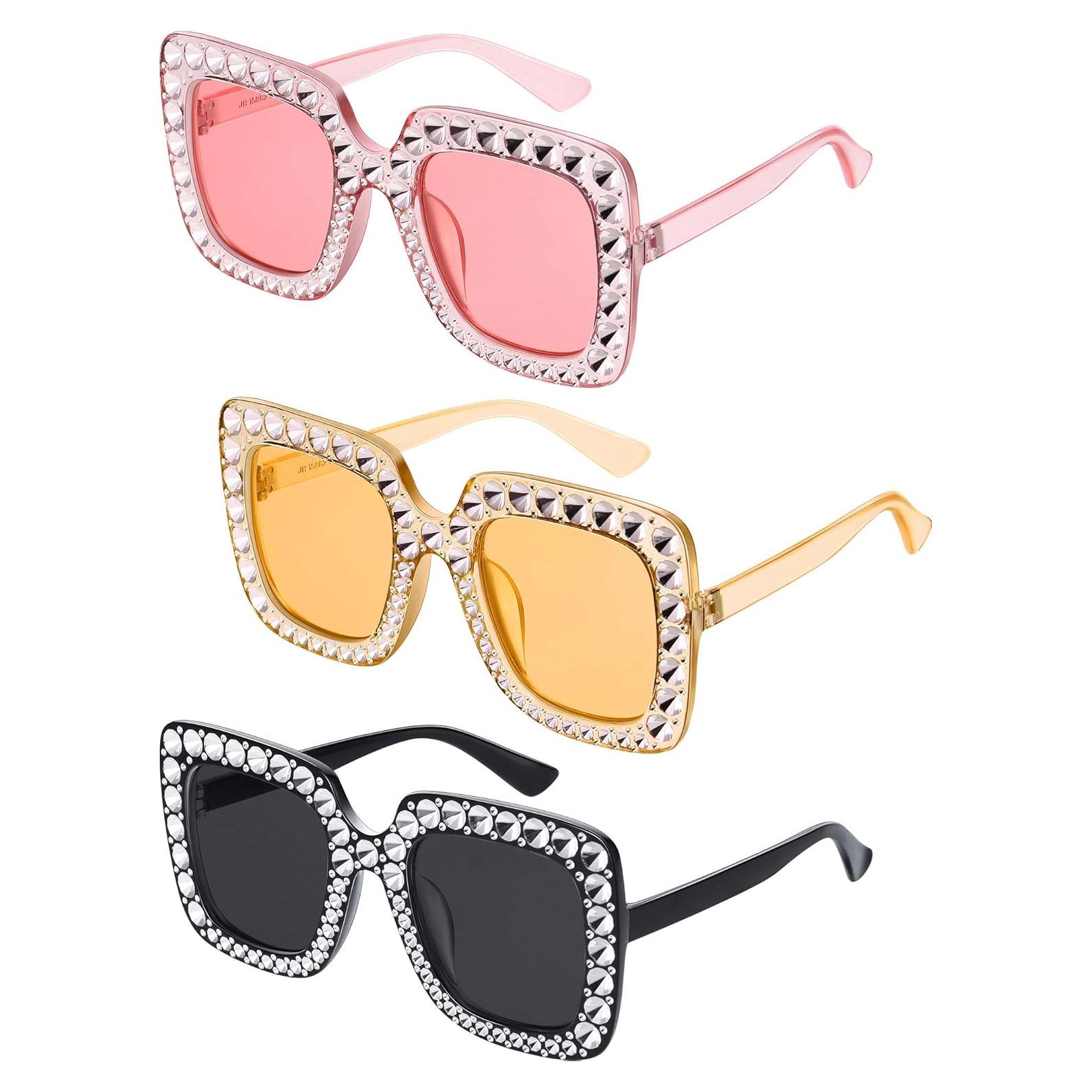 Gafas de sol cuadradas grandes Frienda 3 Pcs para mujeres