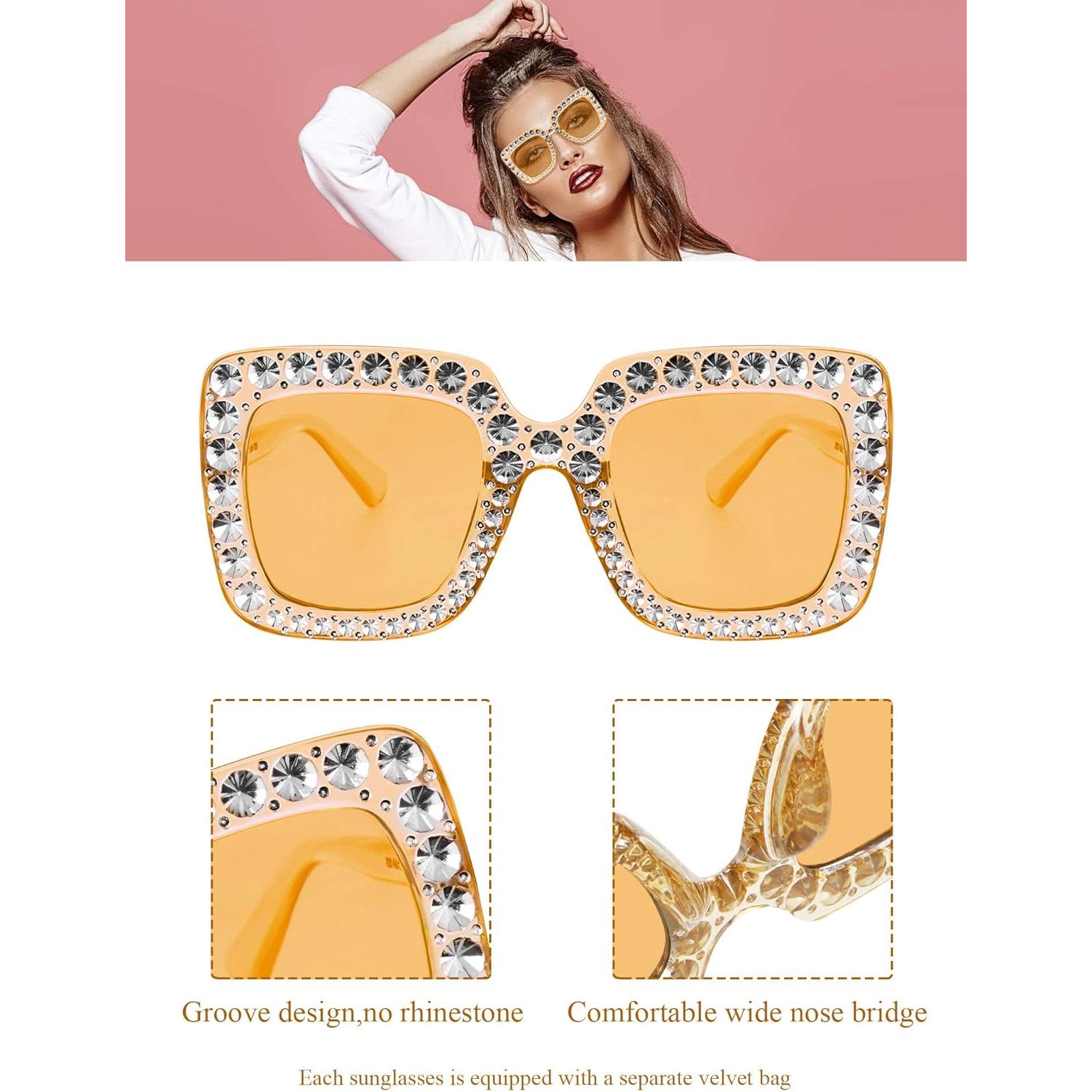 Gafas de sol cuadradas grandes Frienda 3 Pcs para mujeres