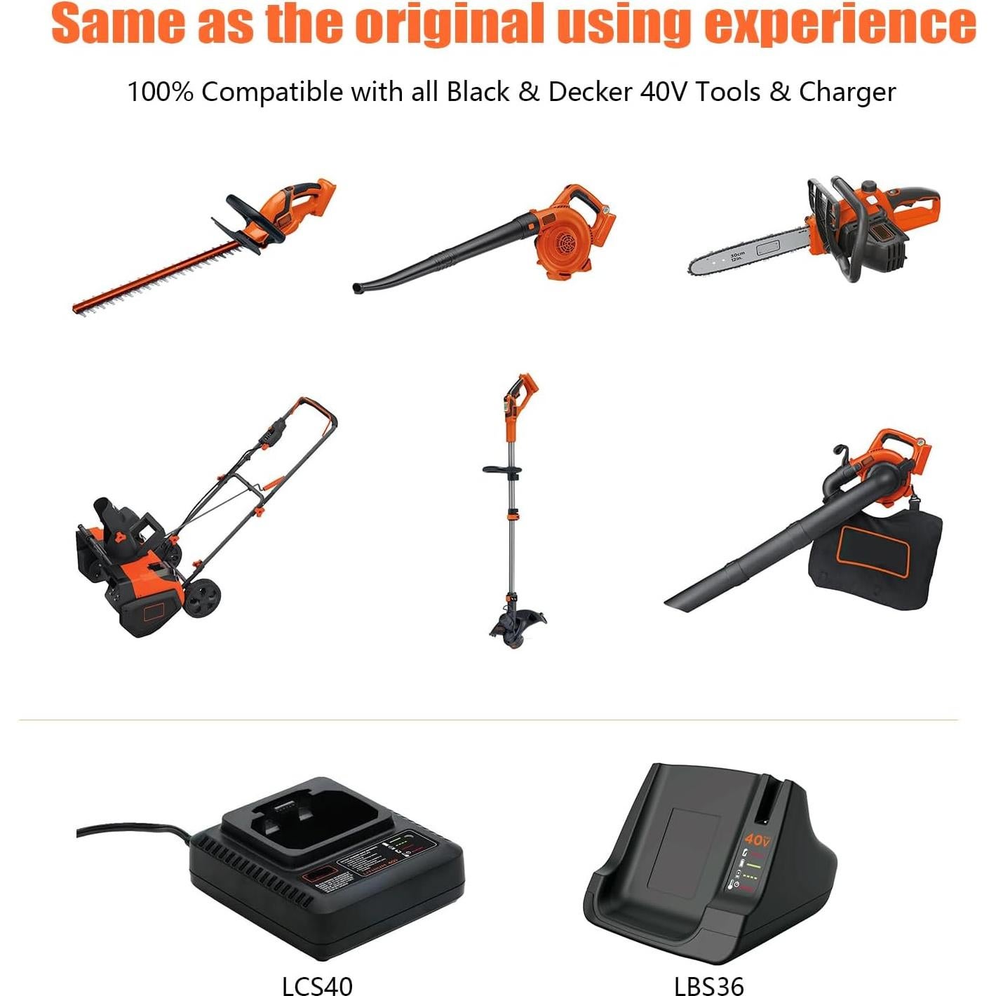 Batería de Reemplazo 3.0Ah TenHutt para Black&Decker 40V