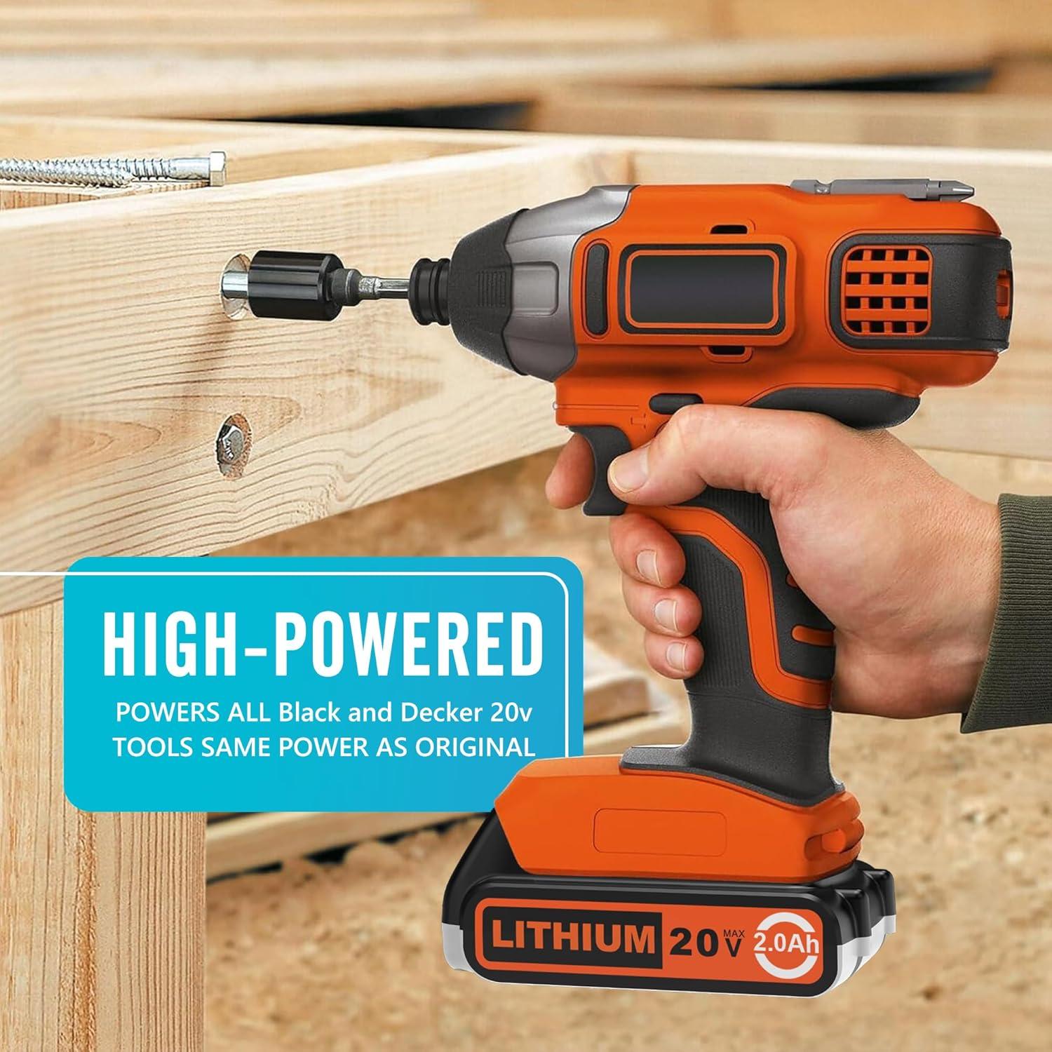 Batería de Litio 20V 2.0Ah Black and Decker Compatible