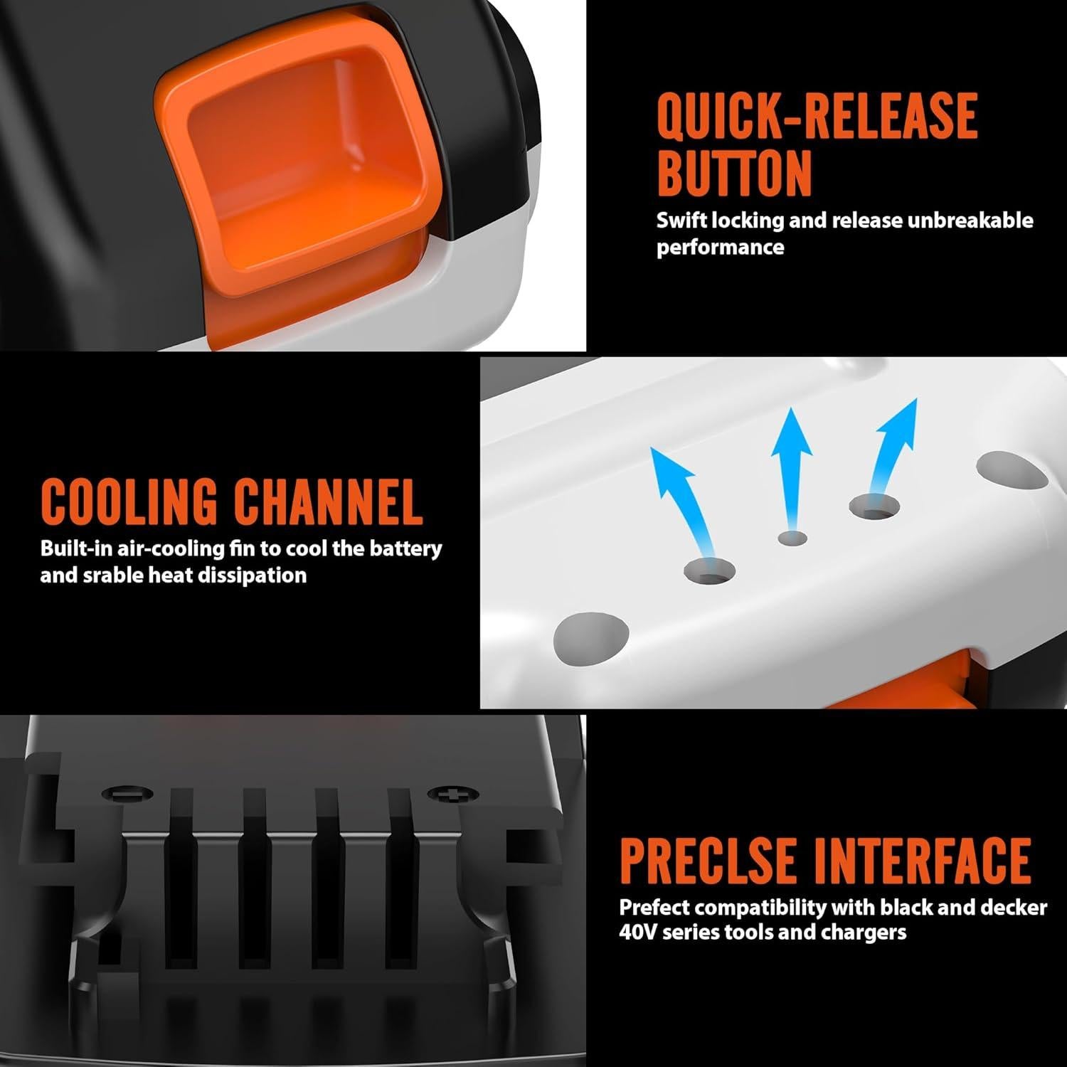 Batería de Litio 20V 2.0Ah Black and Decker Compatible