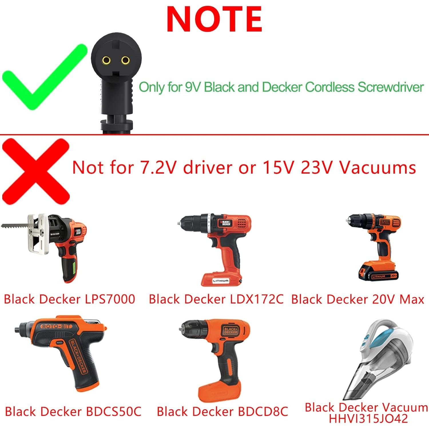 Cargador VHBW 9V para Destornillador Inalámbrico Black Decker