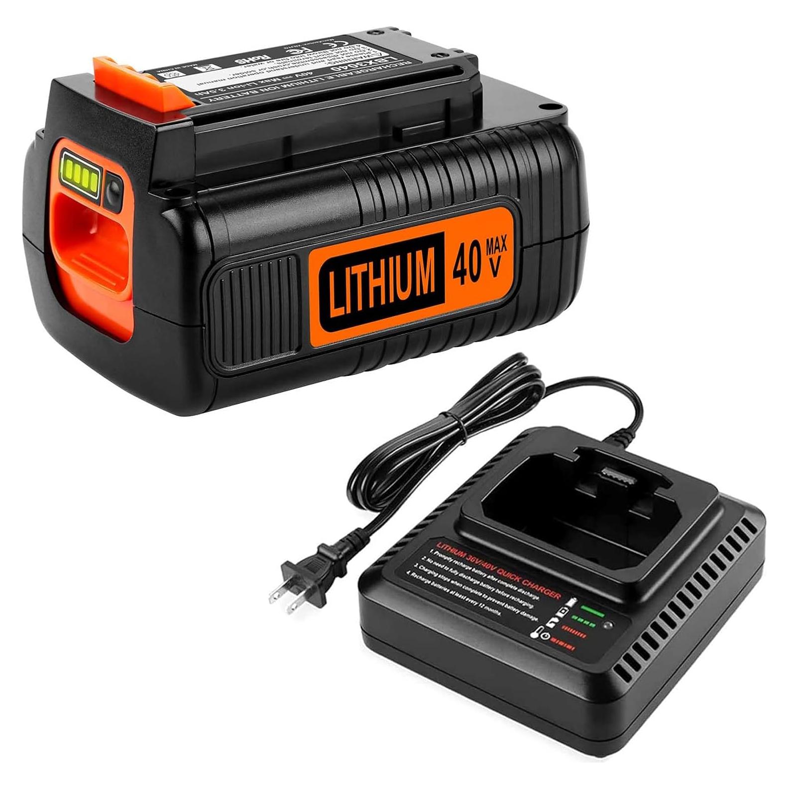 Batería ANTRobut 40V 3.5Ah para Black & Decker y Cargador