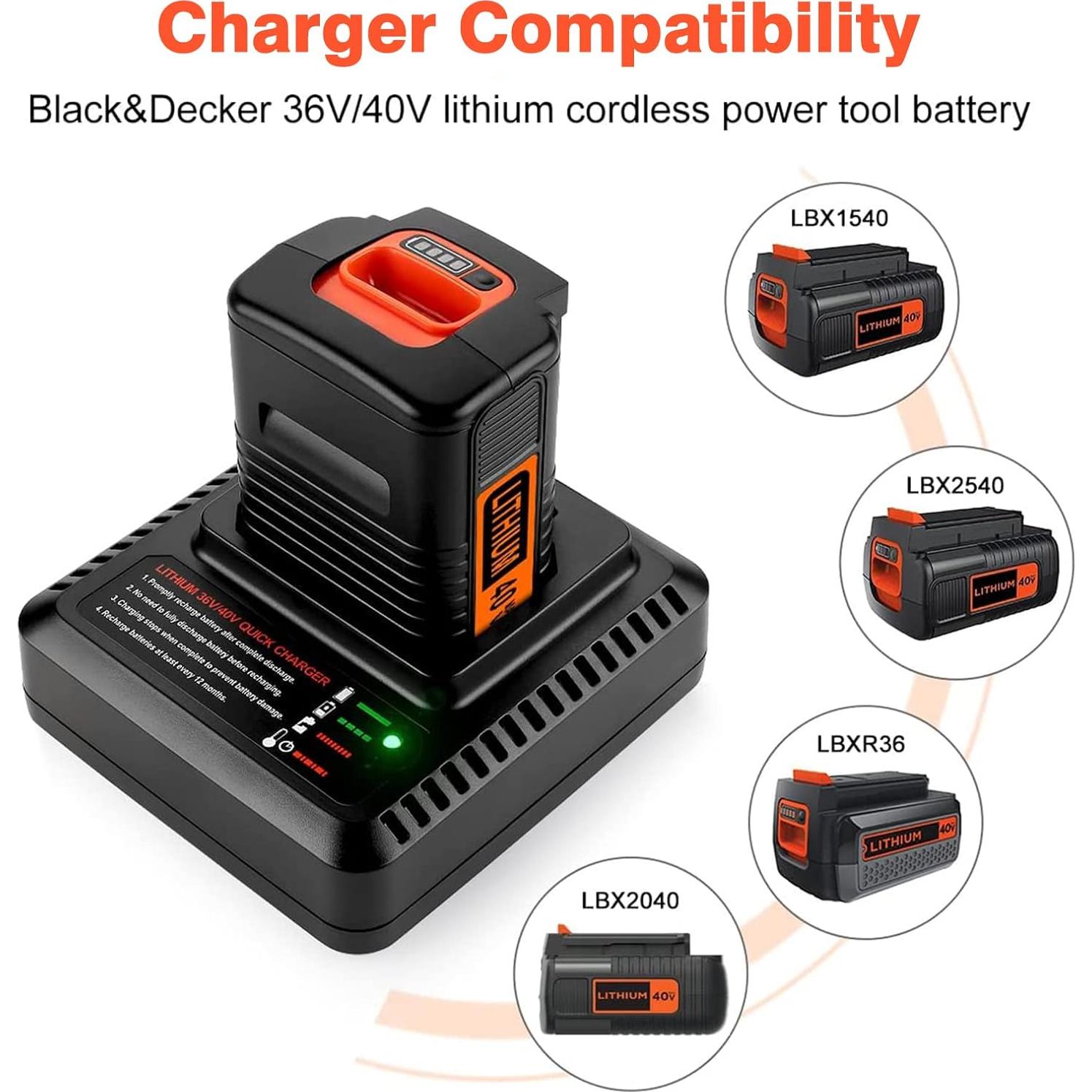 Batería ANTRobut 40V 3.5Ah para Black & Decker y Cargador