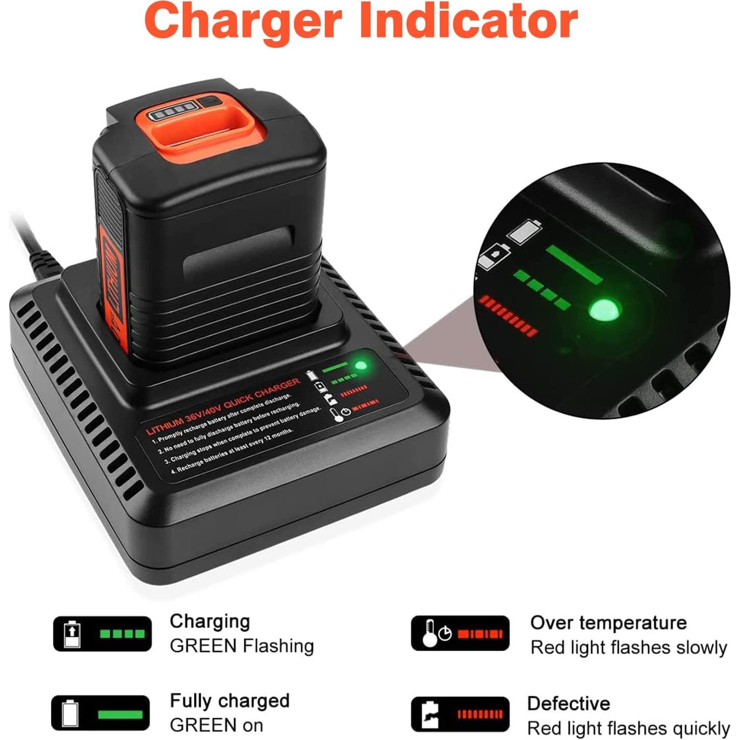 Batería ANTRobut 40V 3.5Ah para Black & Decker y Cargador