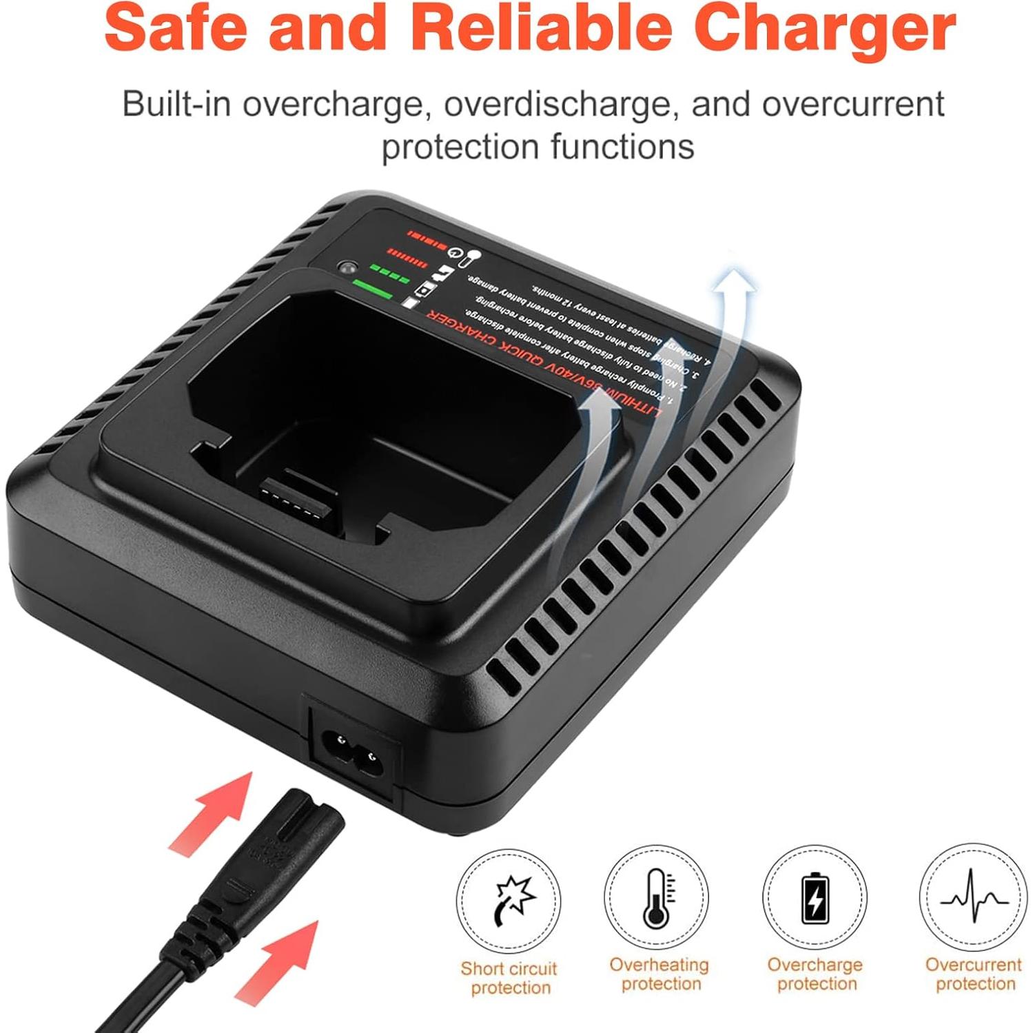 Batería ANTRobut 40V 3.5Ah para Black & Decker y Cargador