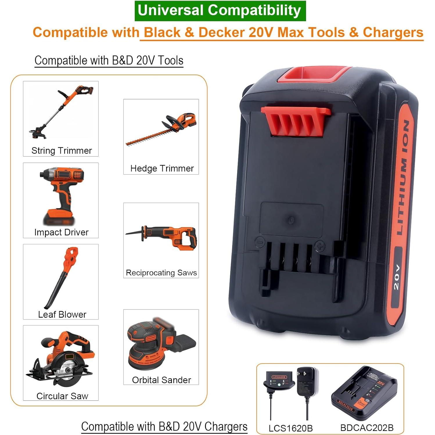 Baterías de Litio 20V Black & Decker LBXR20 - Paquete de 2