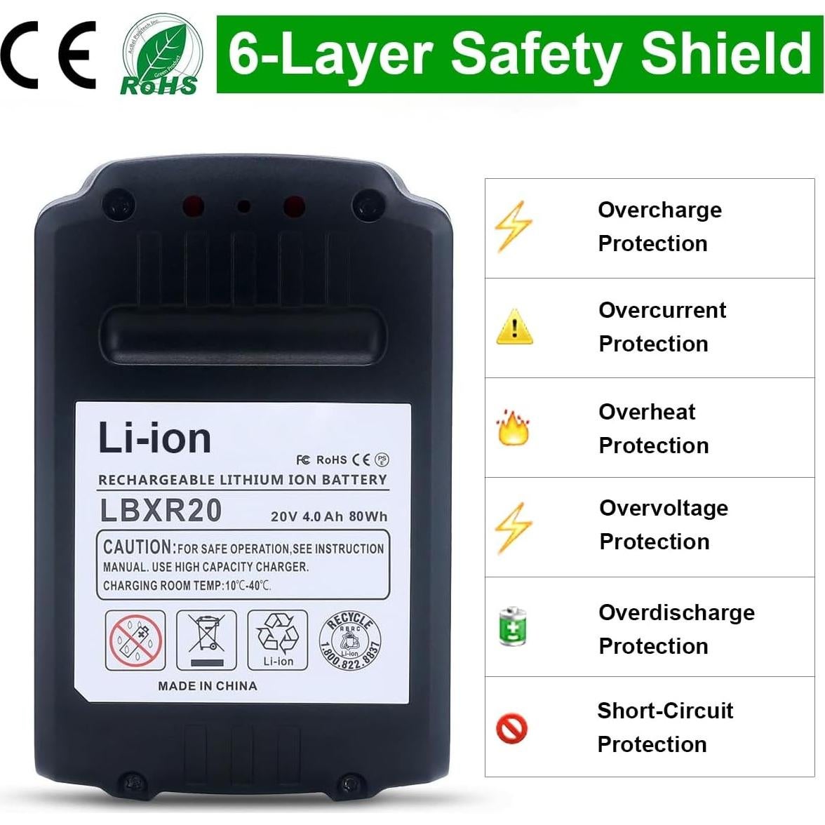 Baterías de Litio 20V Black & Decker LBXR20 - Paquete de 2