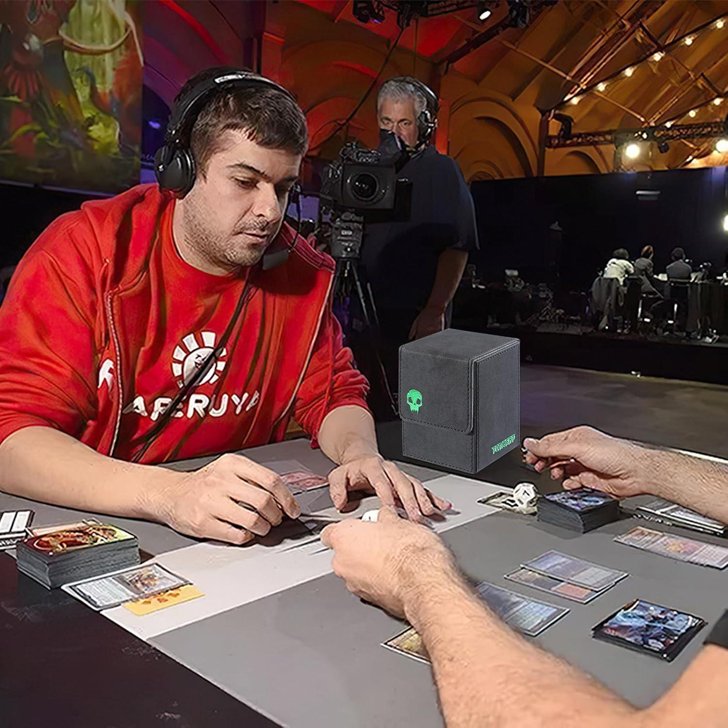 Caja de Barajas Tombert Verde y Negro para TCG - 150 Cartas