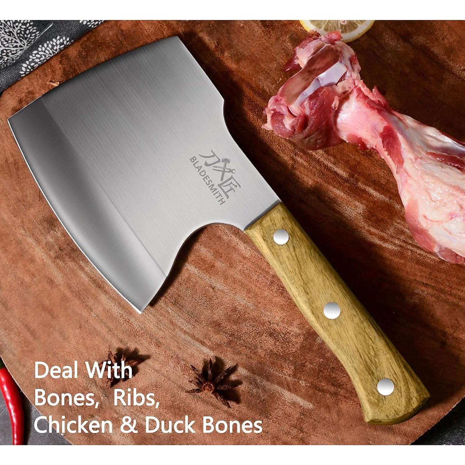 Hacha de Carnicero BLADESMITH 16 cm Acero Inoxidable Mango Madera