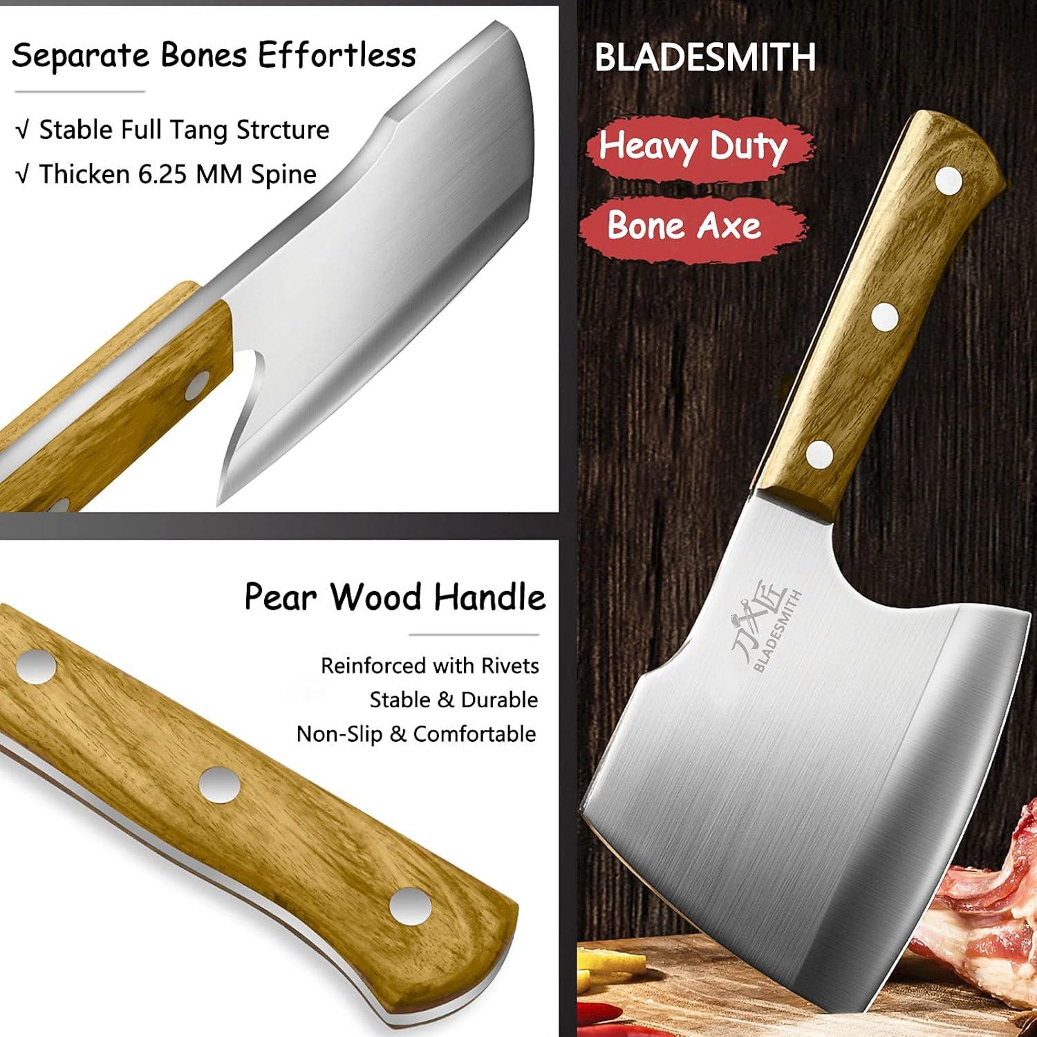 Hacha de Carnicero BLADESMITH 16 cm Acero Inoxidable Mango Madera