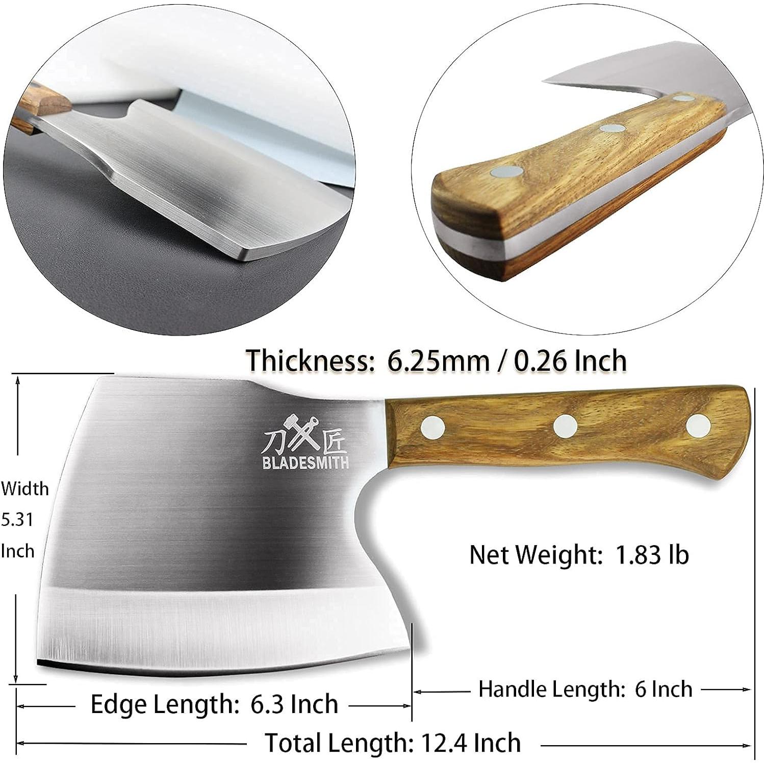 Hacha de Carnicero BLADESMITH 16 cm Acero Inoxidable Mango Madera