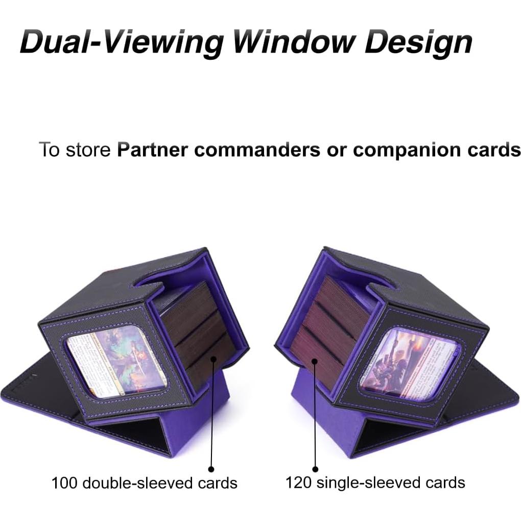 Caja de Cartas Venssu T331 para 100 Cartas con Ventanas