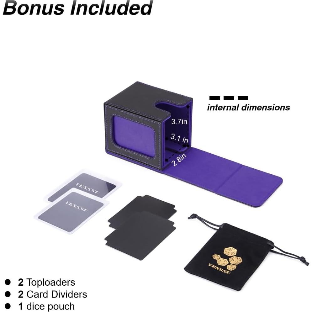 Caja de Cartas Venssu T331 para 100 Cartas con Ventanas