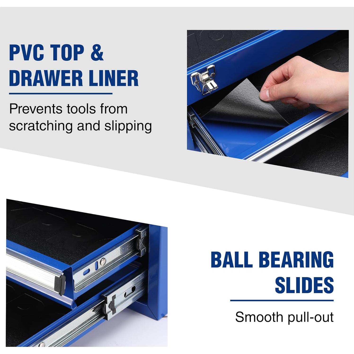 Caja de herramientas WORKPRO 46 cm con 2 cajones y 1 tapa