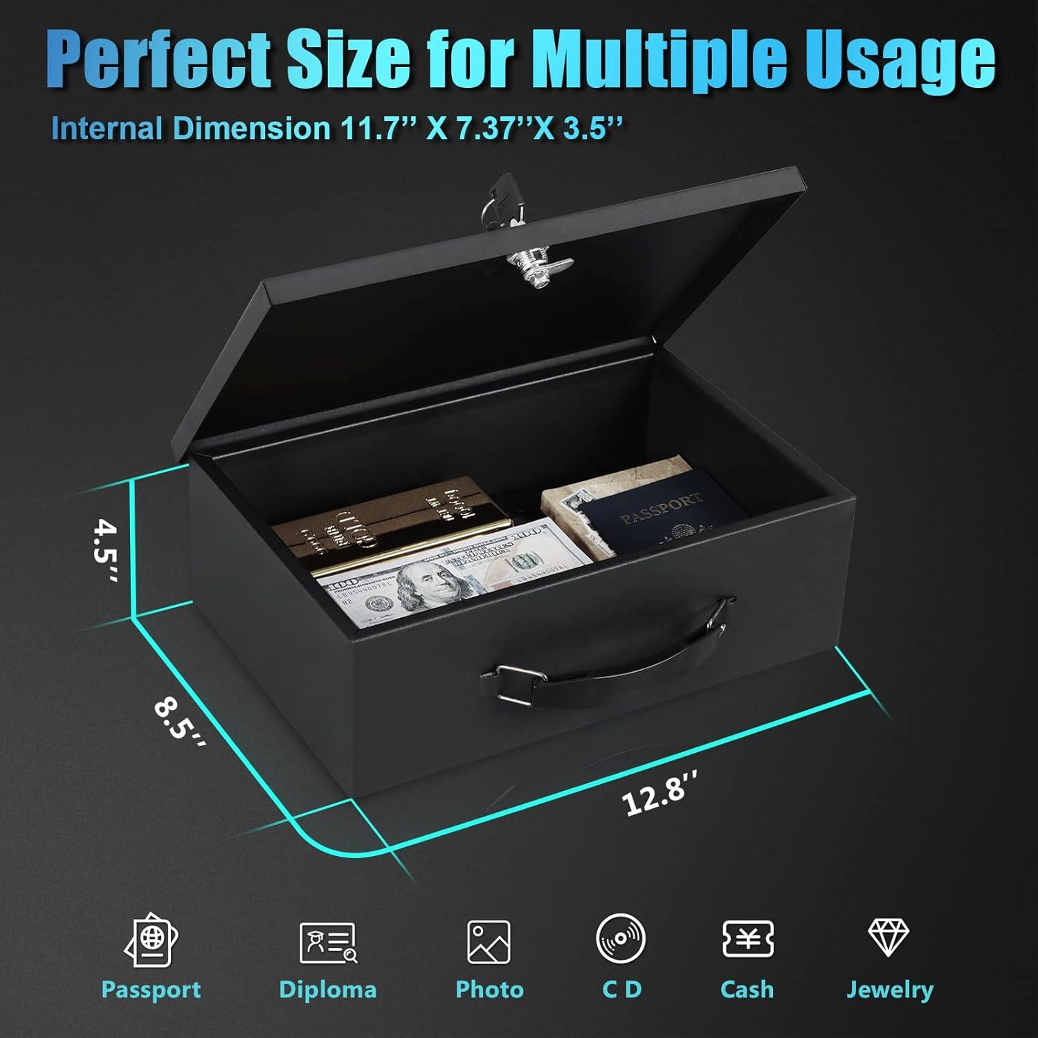 Caja Fuerte Resistente al Fuego Xydled 32.5x21.6x11.4cm Negra