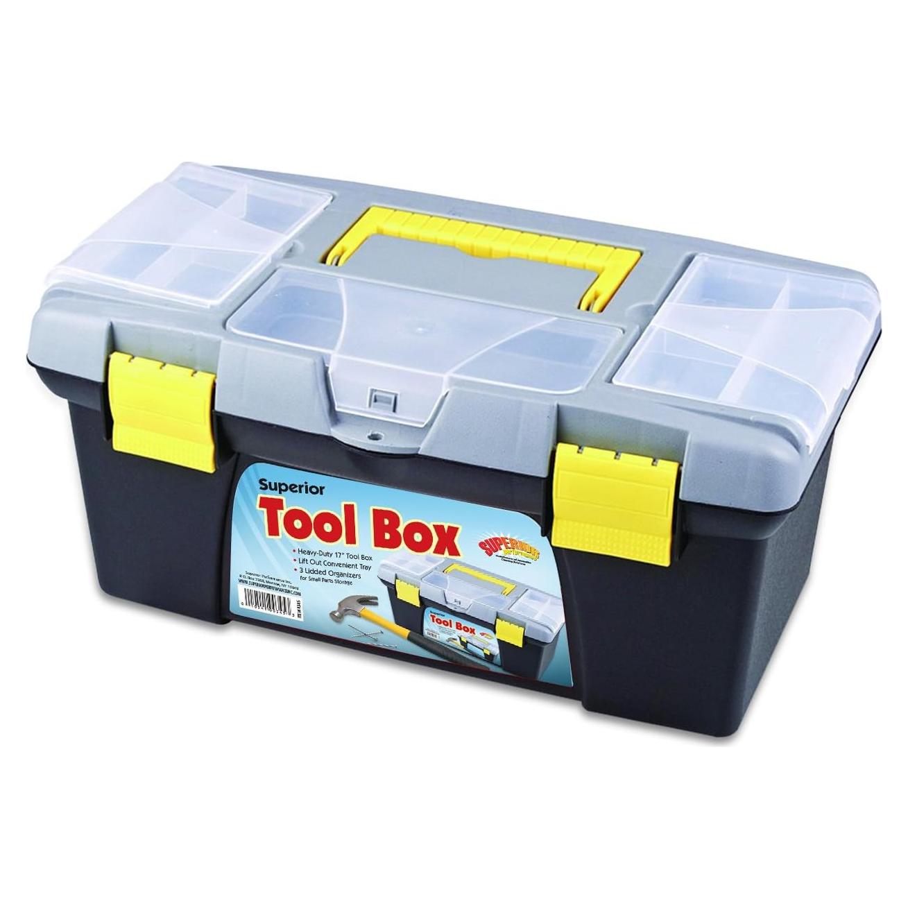 Caja de herramientas Superio 43 cm con organizadores y bandeja