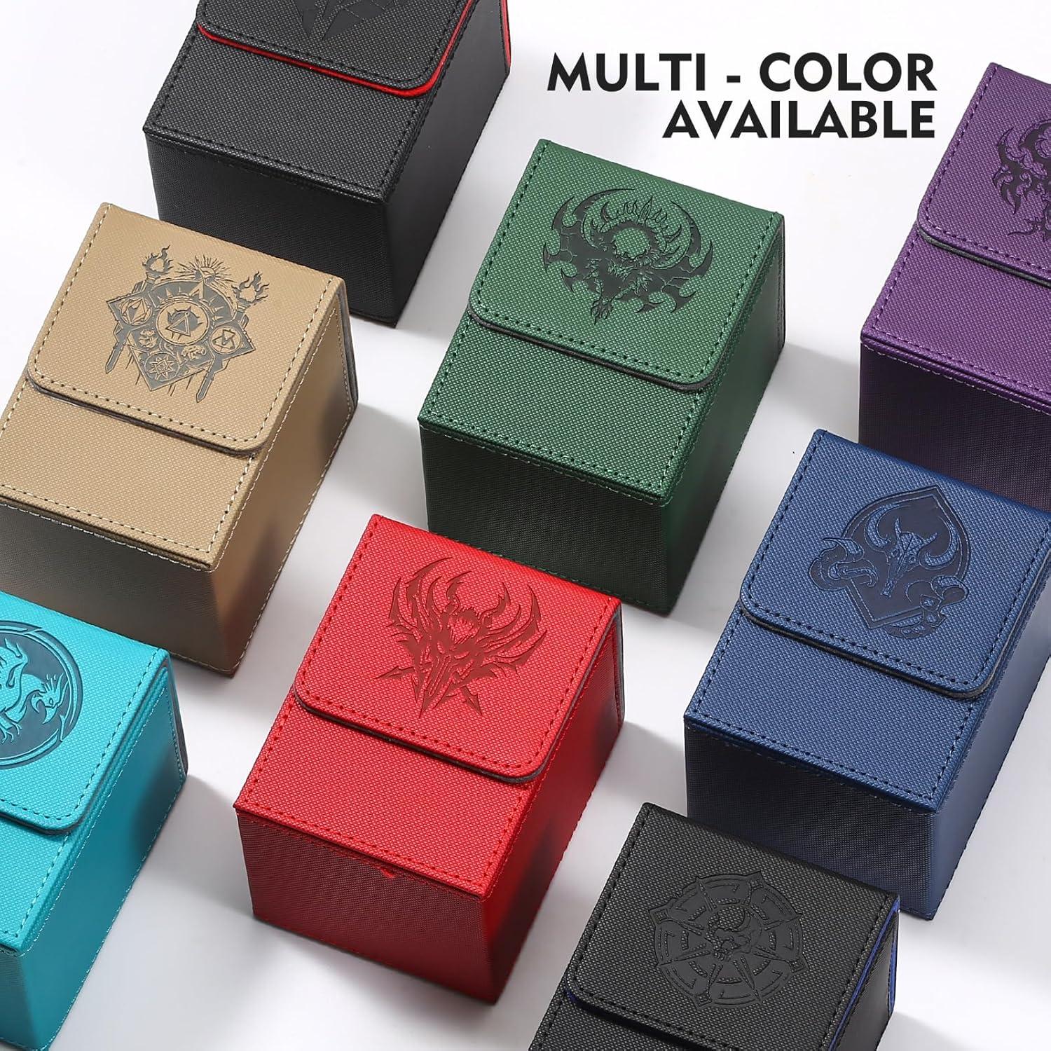 Caja de Cartas Komick PU Cuero 100+ Cartas Negro Azul