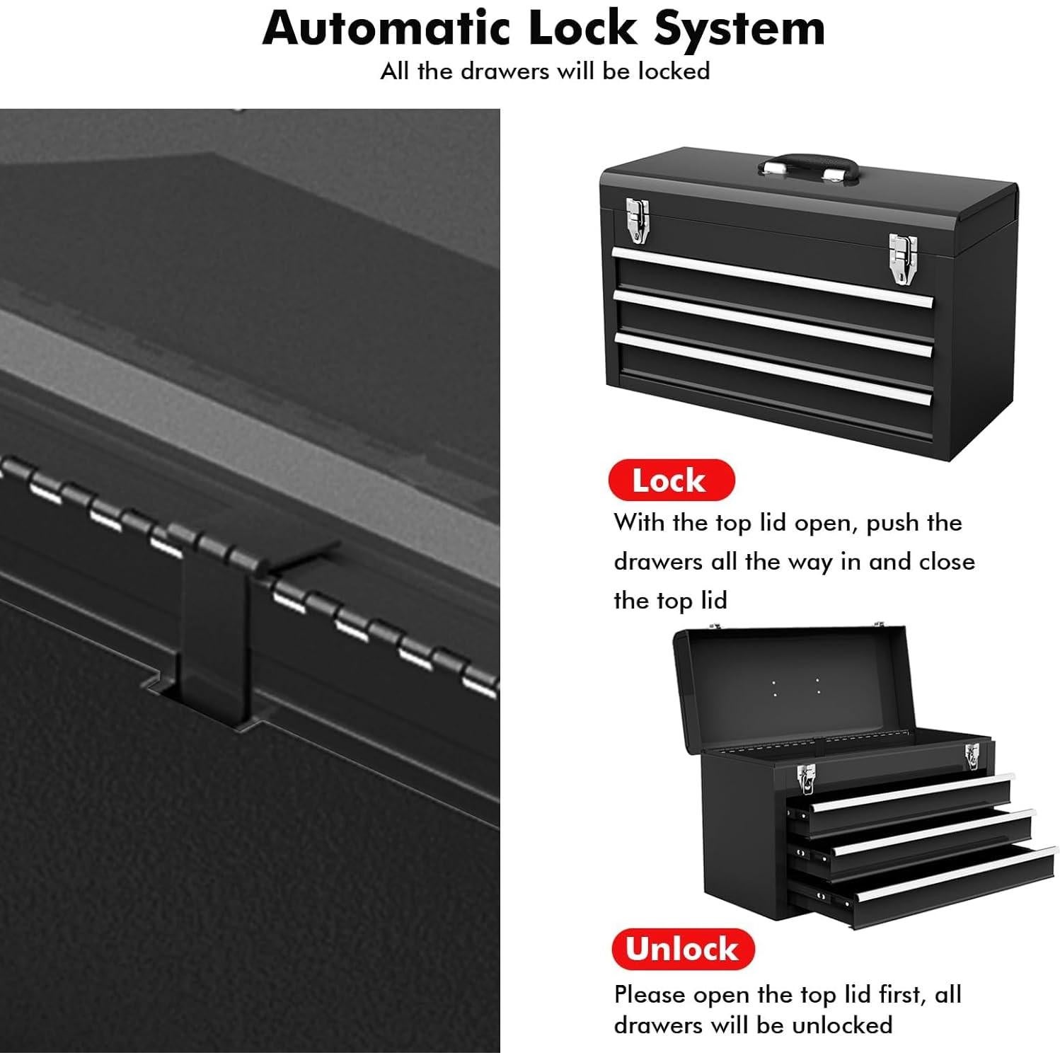 Caja de Herramientas Portátil ERGOMASTER 3 Cajones Acero