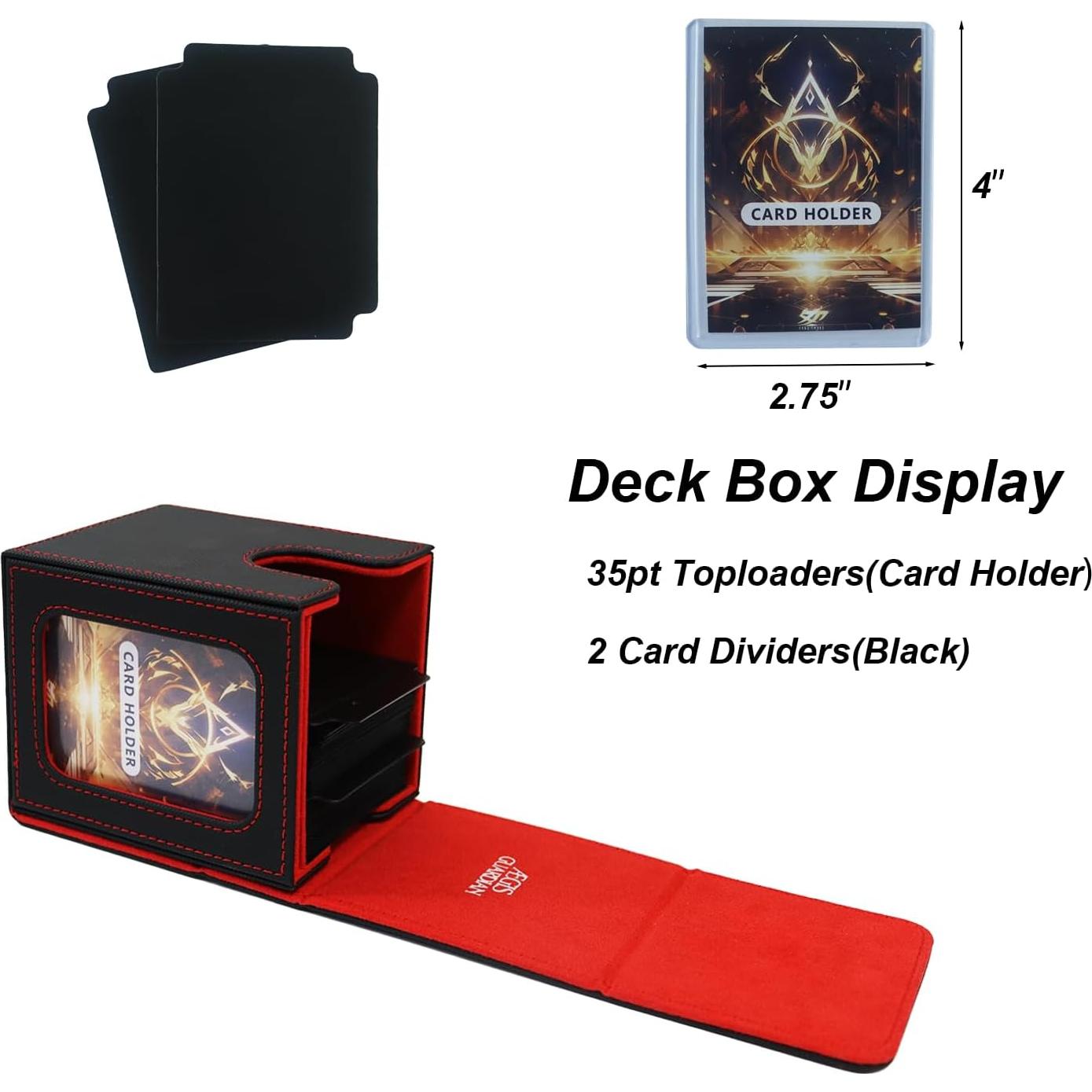 Caja de Barajas AEGIS GUARDIAN para MTG, 100 Cartas, Negro/Rojo