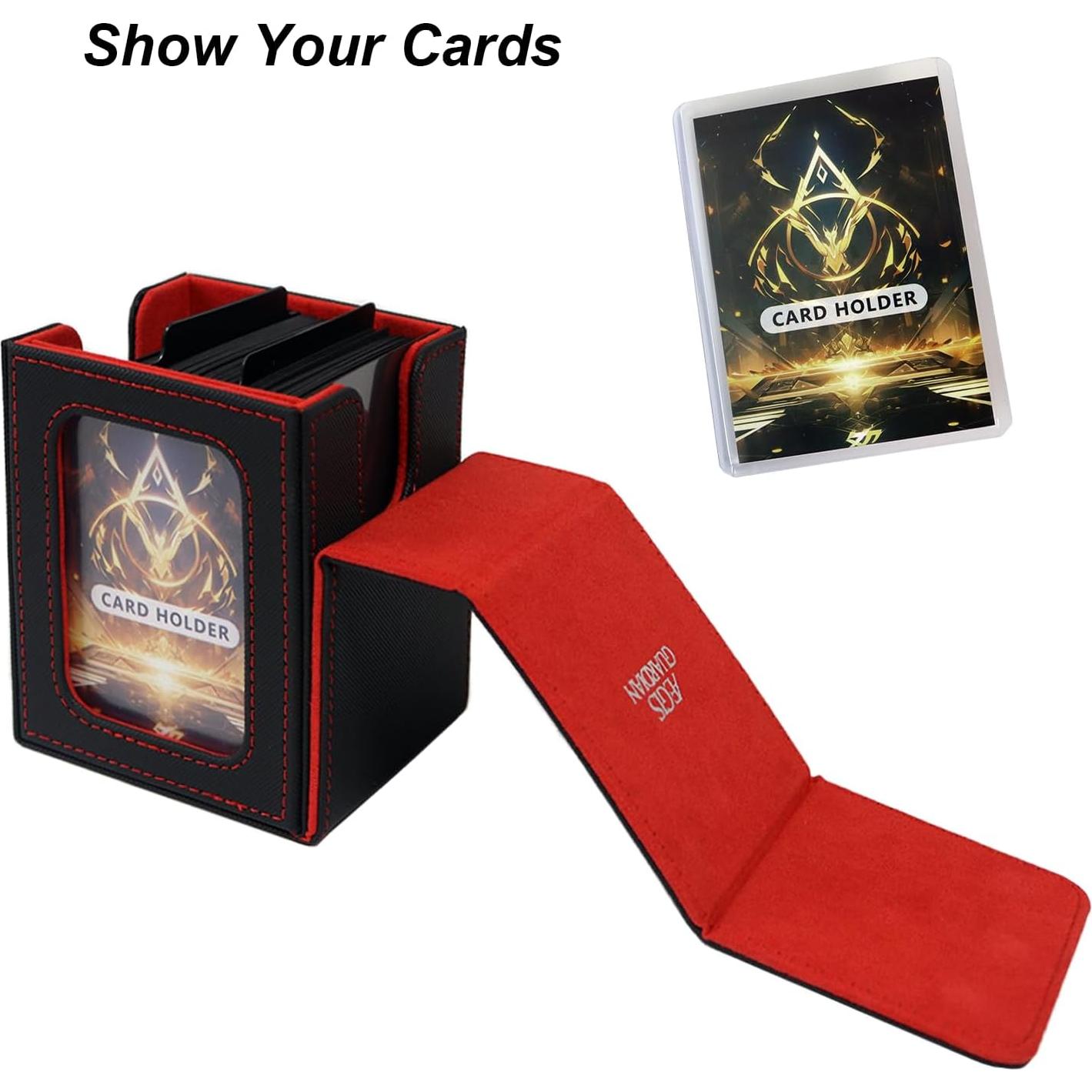 Caja de Barajas AEGIS GUARDIAN para MTG, 100 Cartas, Negro/Rojo