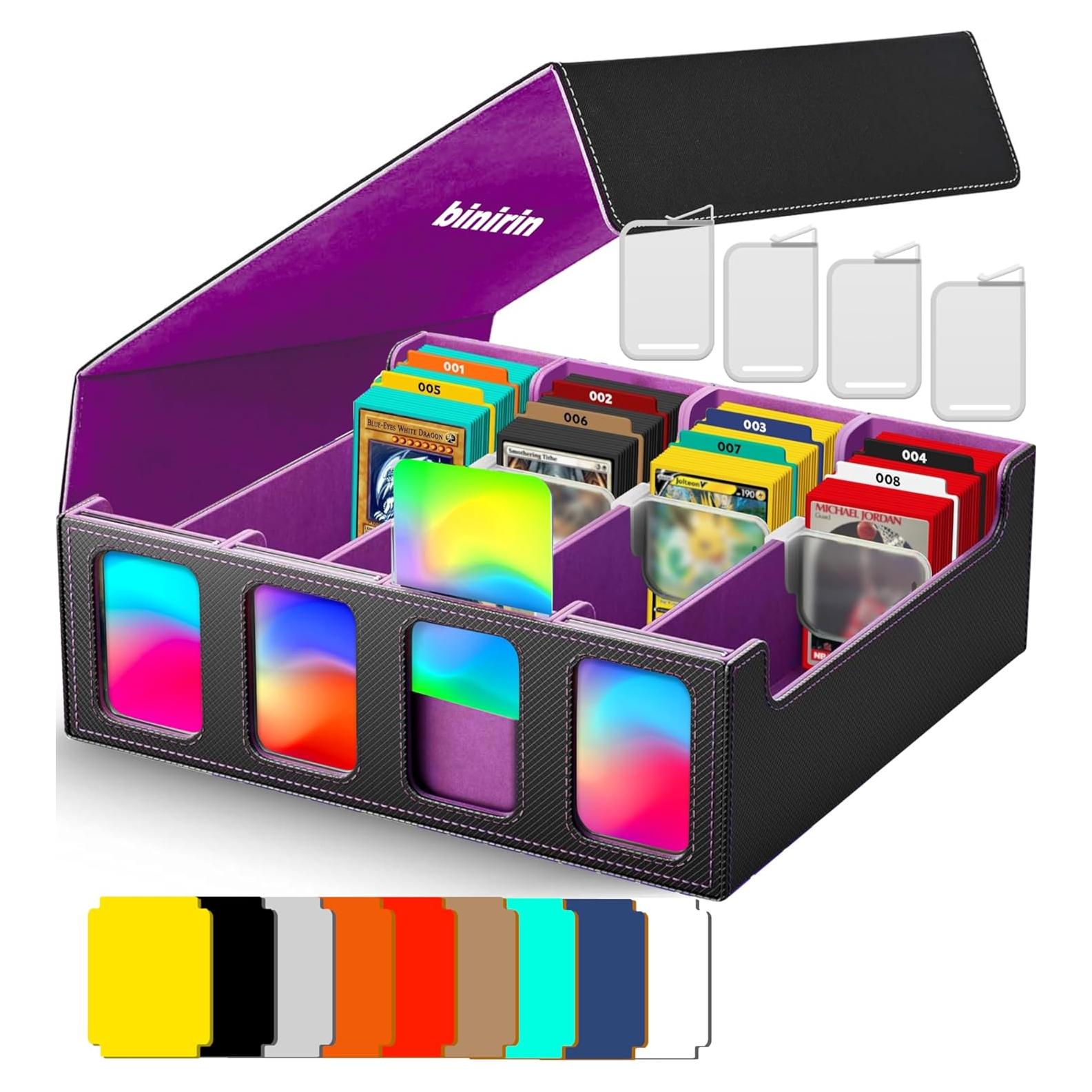 Caja de Almacenamiento TCG Binirin 3000+ Cartas Negro/Púrpura