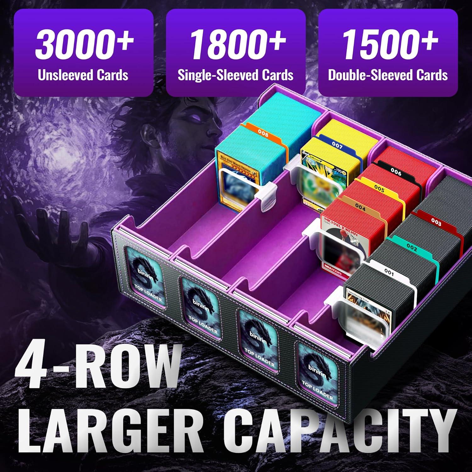 Caja de Almacenamiento TCG Binirin 3000+ Cartas Negro/Púrpura