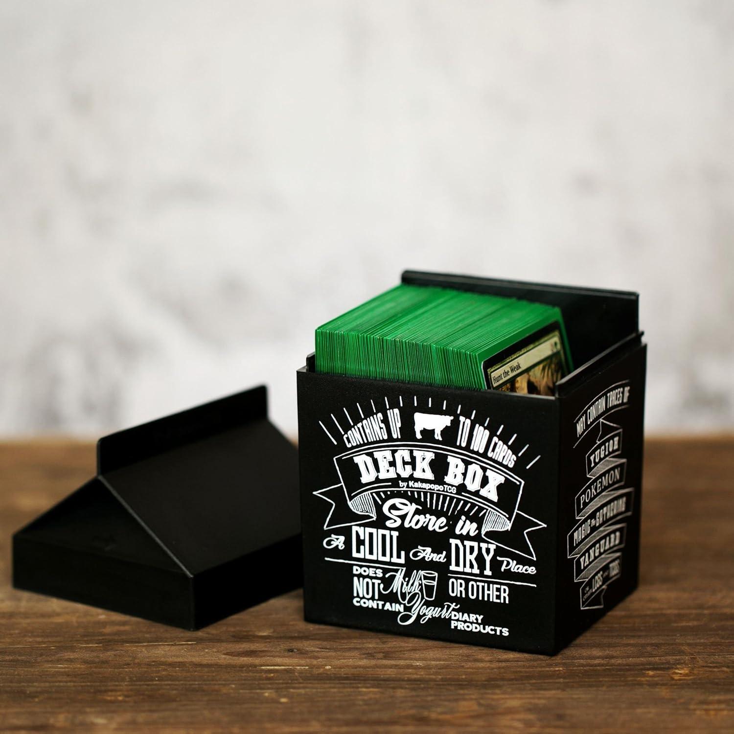 Caja de Deck KakapopoTCG Negra para Cartas y Dados