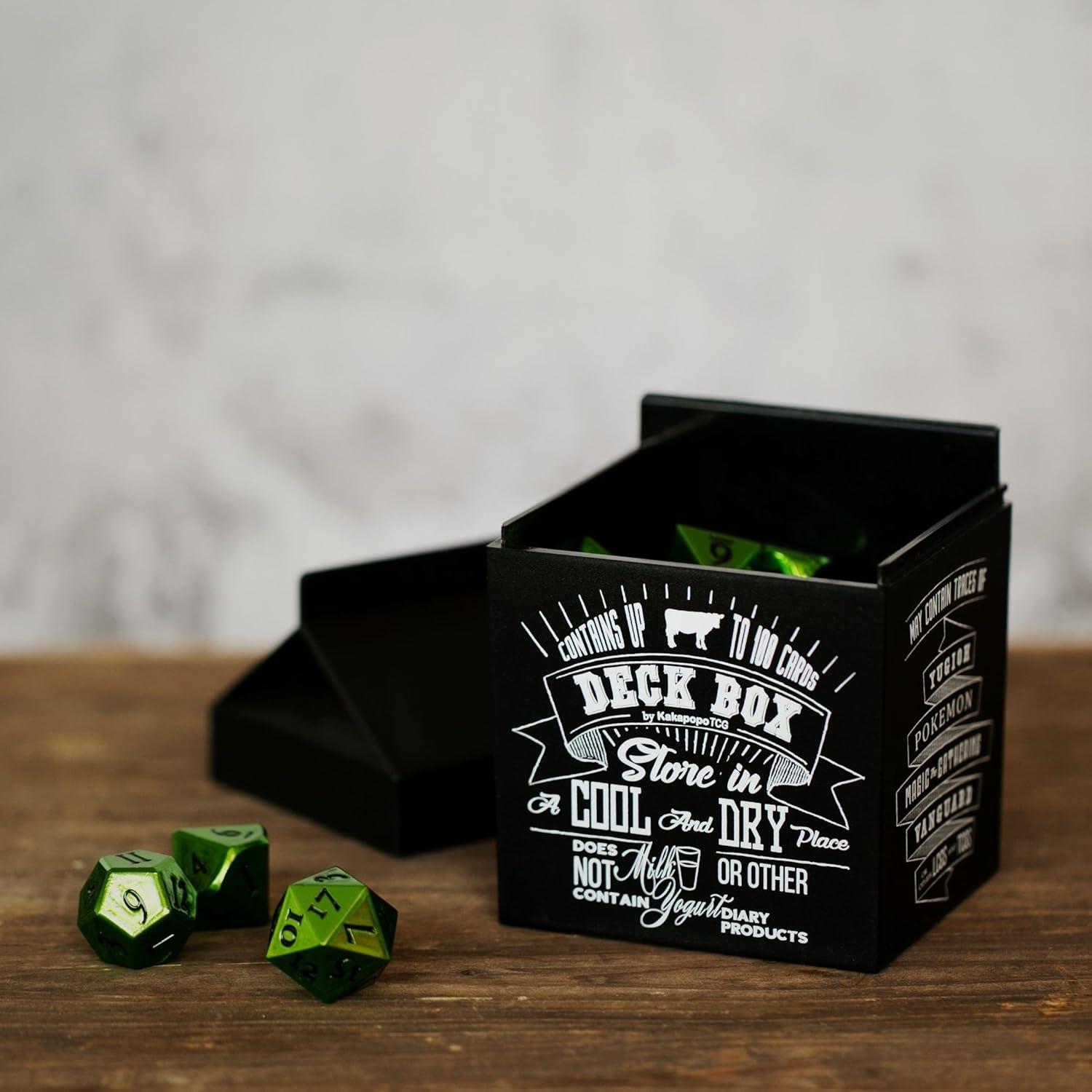 Caja de Deck KakapopoTCG Negra para Cartas y Dados