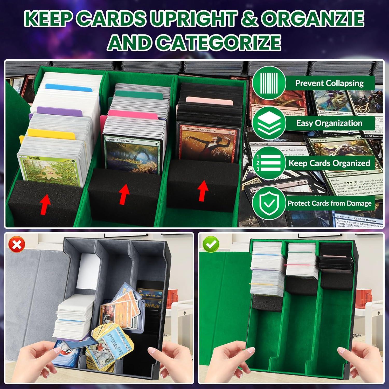 Caja de Almacenamiento de Cartas AOBOPLE 1800+ con Divisores