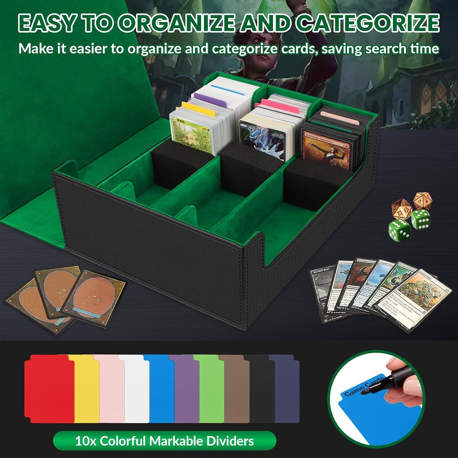 Caja de Almacenamiento de Cartas AOBOPLE 1800+ con Divisores