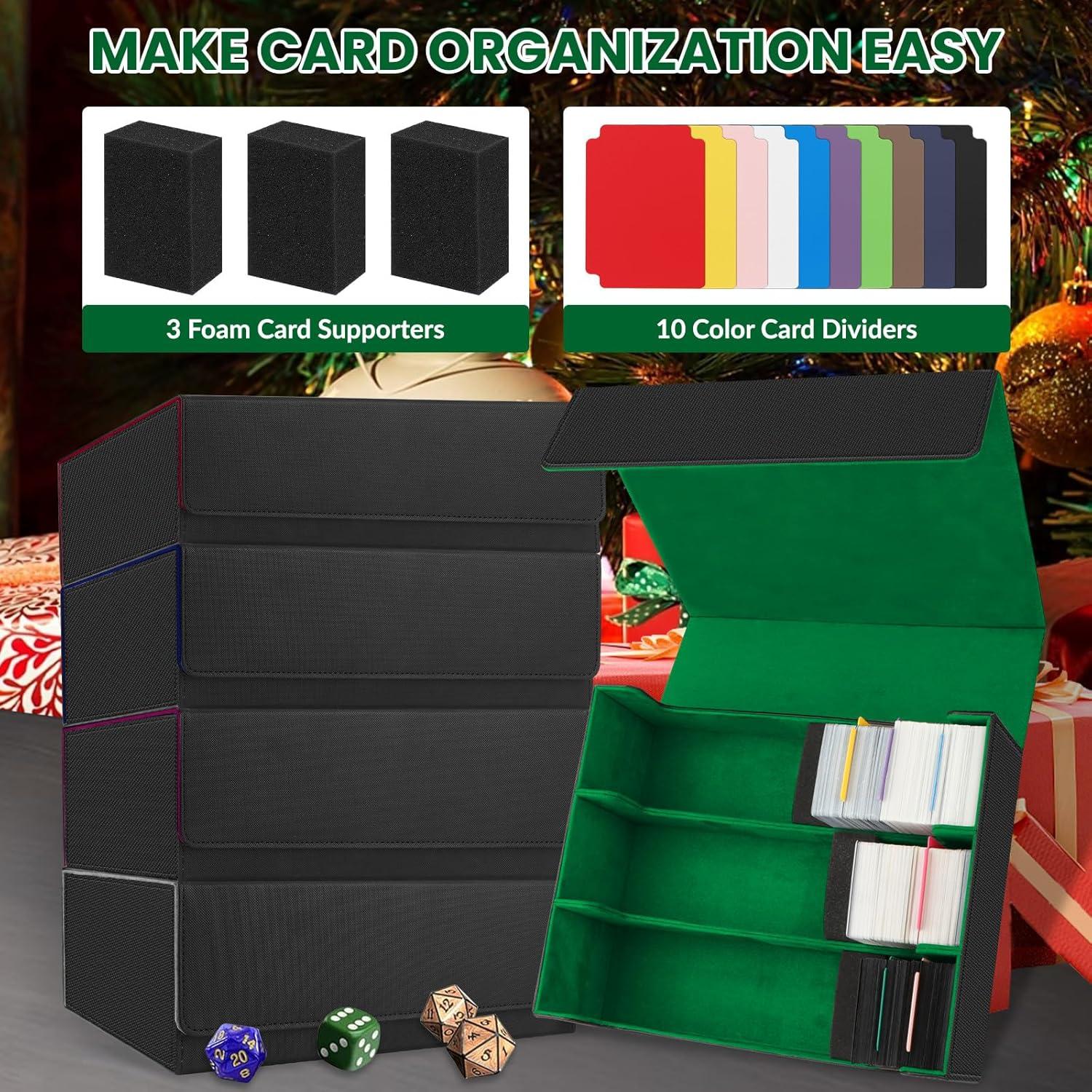 Caja de Almacenamiento de Cartas AOBOPLE 1800+ con Divisores