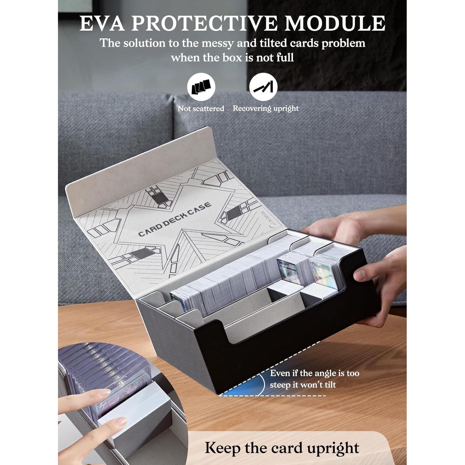 Caja de Almacenamiento de Cartas Cloudever PU Negra 456 Cargas