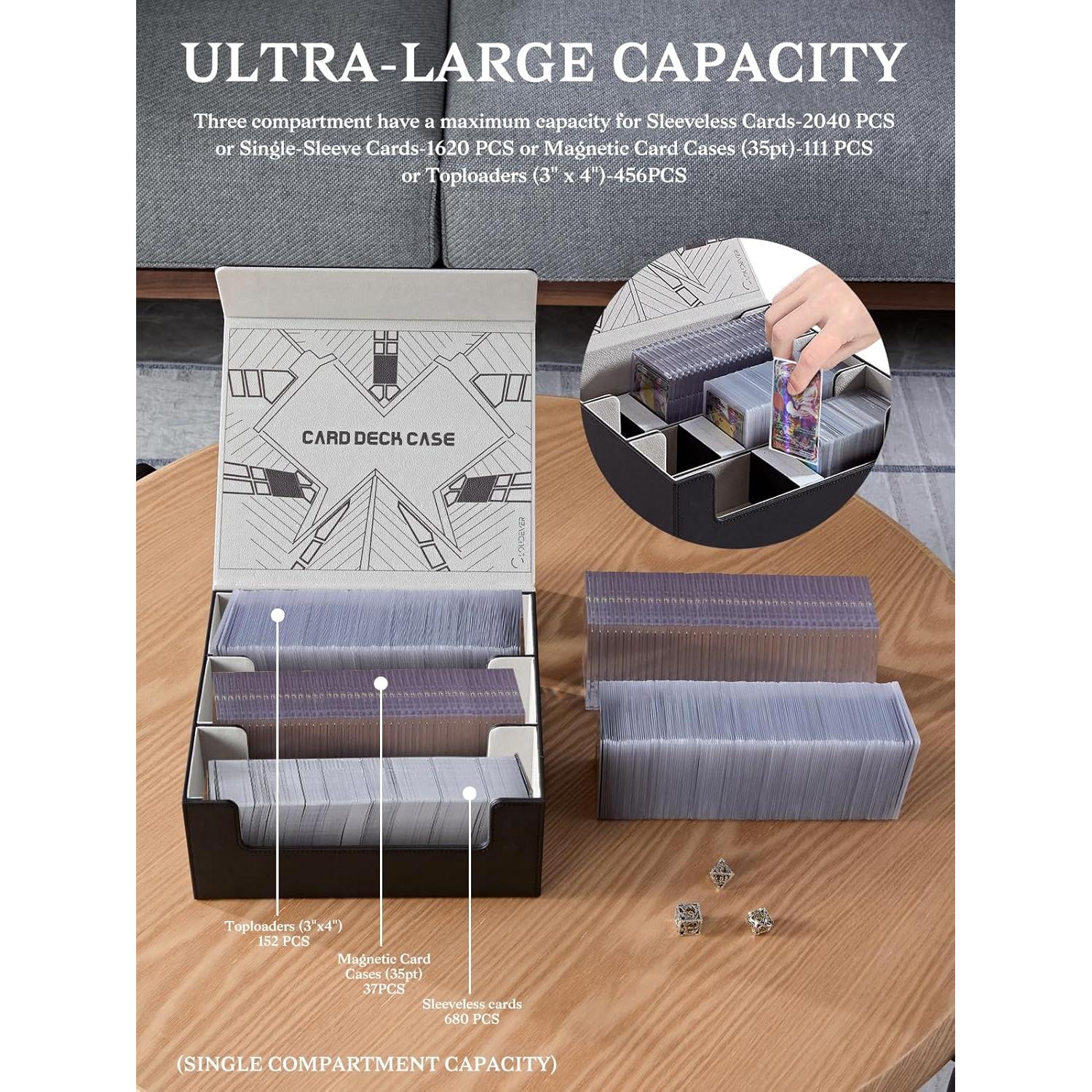 Caja de Almacenamiento de Cartas Cloudever PU Negra 456 Cargas