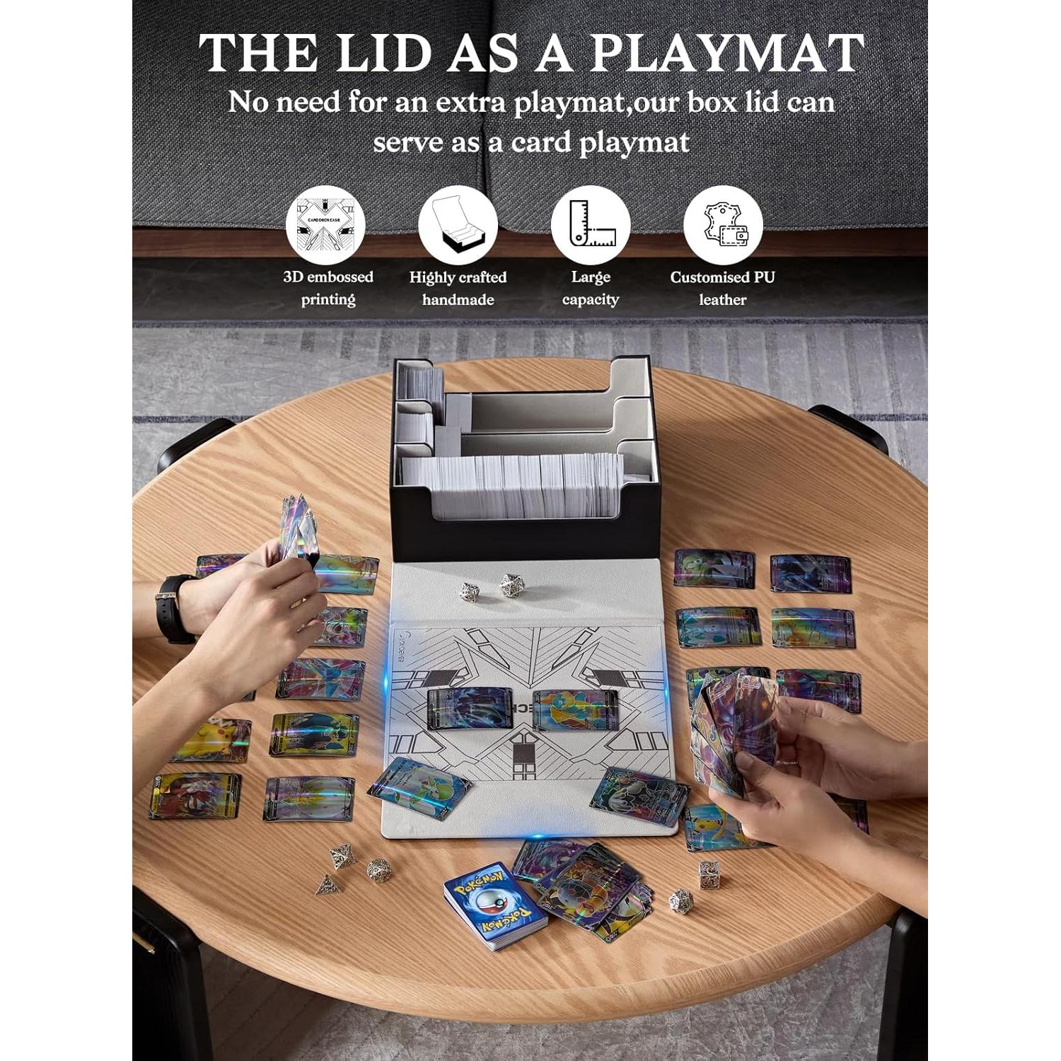 Caja de Almacenamiento de Cartas Cloudever PU Negra 456 Cargas