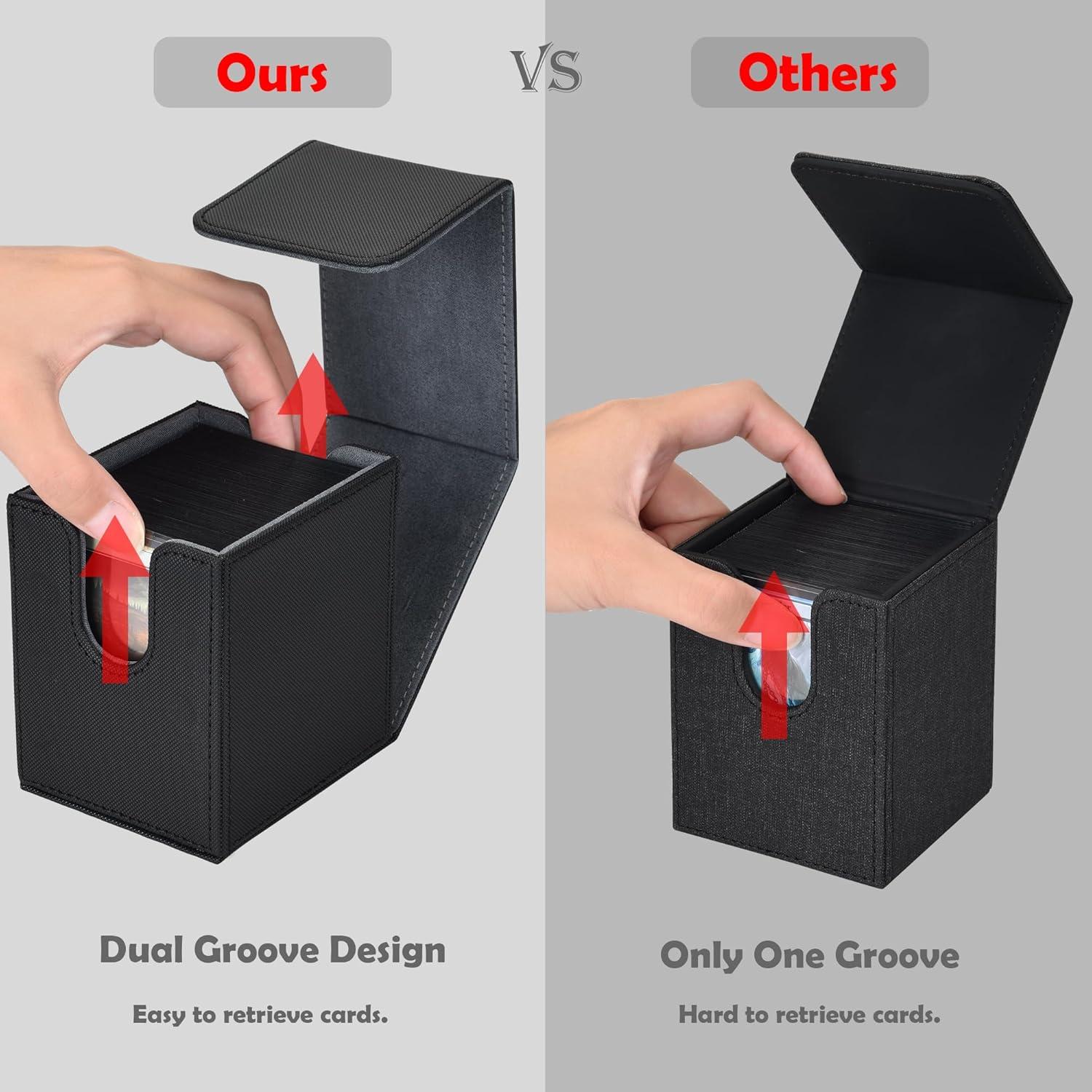 Caja de Barajas Zettokete para 80 Cartas Doble Manga, Negra