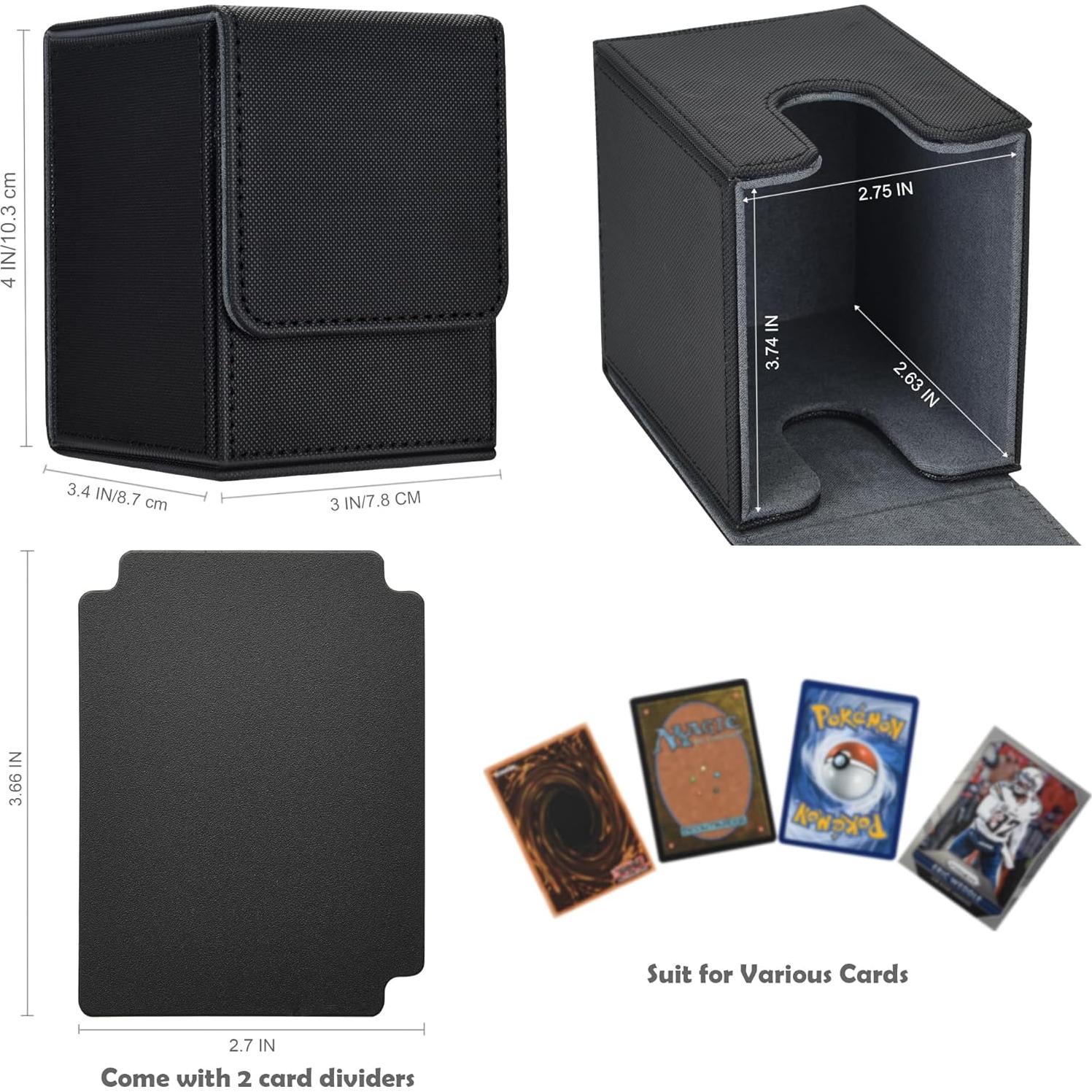 Caja de Barajas Zettokete para 80 Cartas Doble Manga, Negra