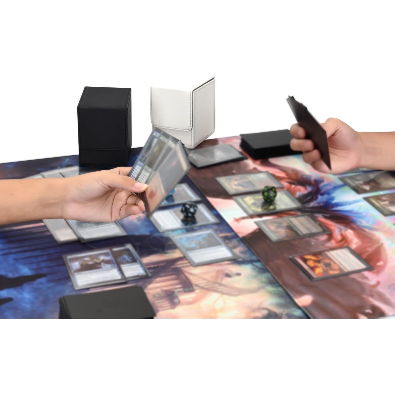 Caja de Barajas Zettokete para 80 Cartas Doble Manga, Negra