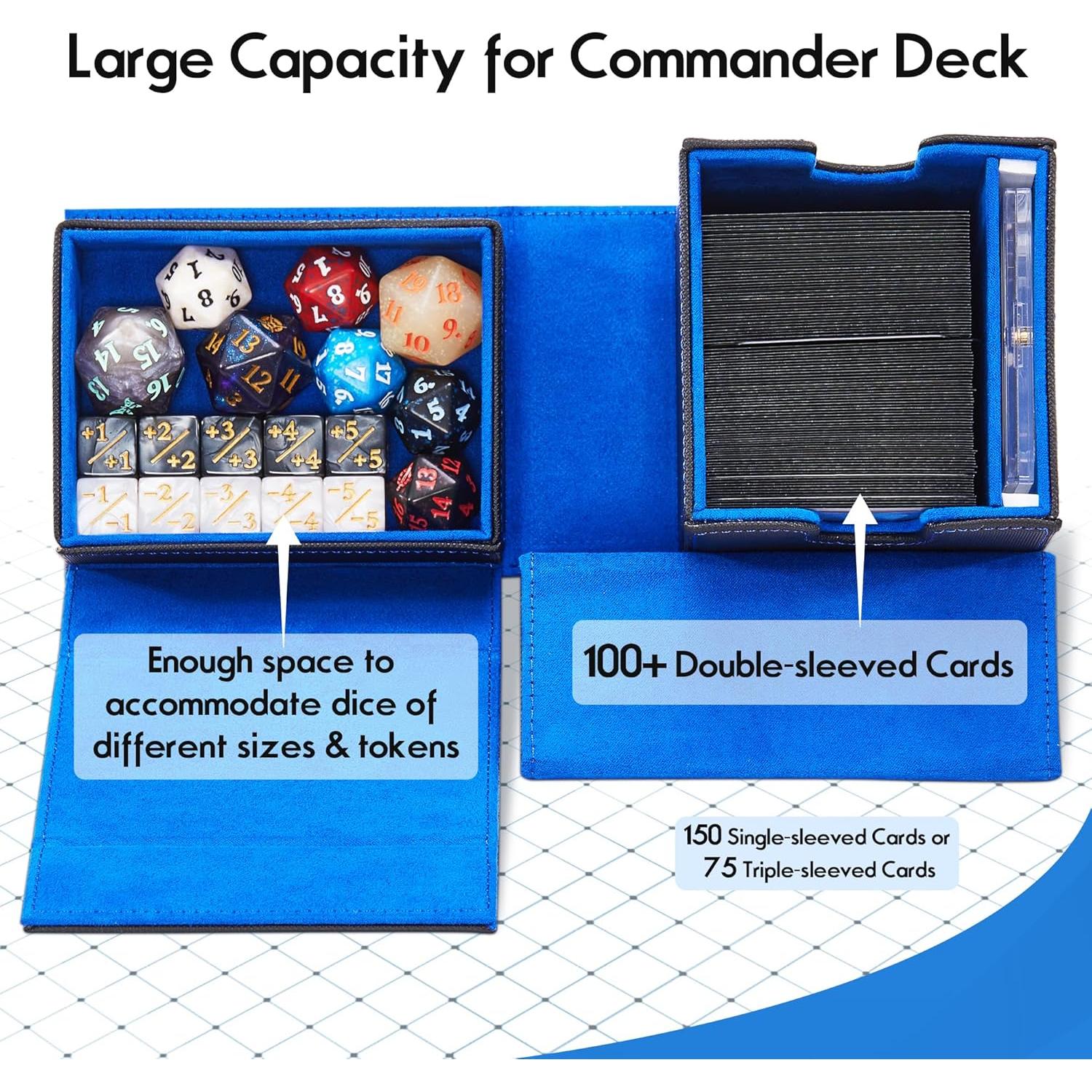 Caja Deck Commander Zettokete para 100+ Cartas - Negro/Azul