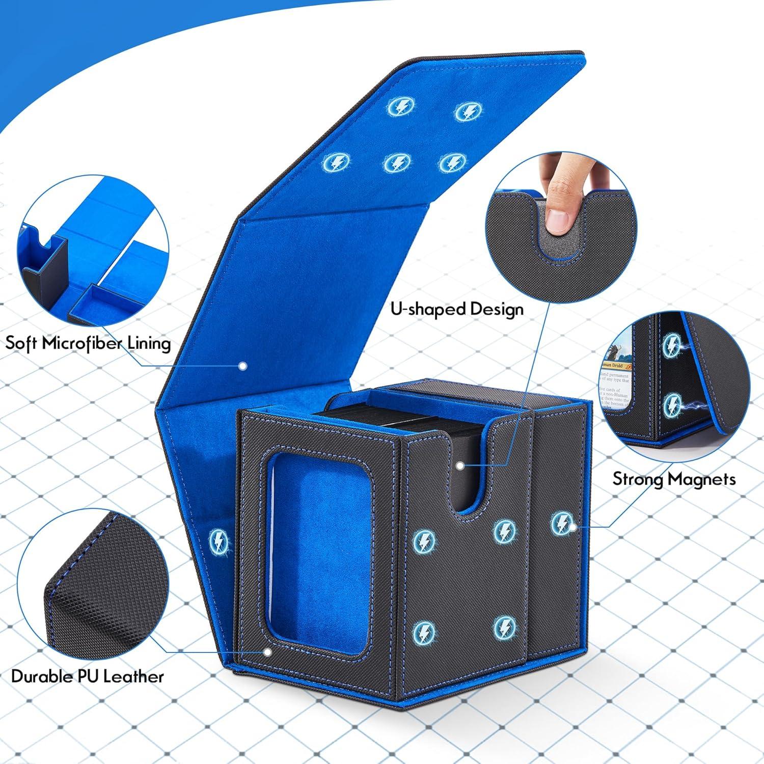 Caja Deck Commander Zettokete para 100+ Cartas - Negro/Azul