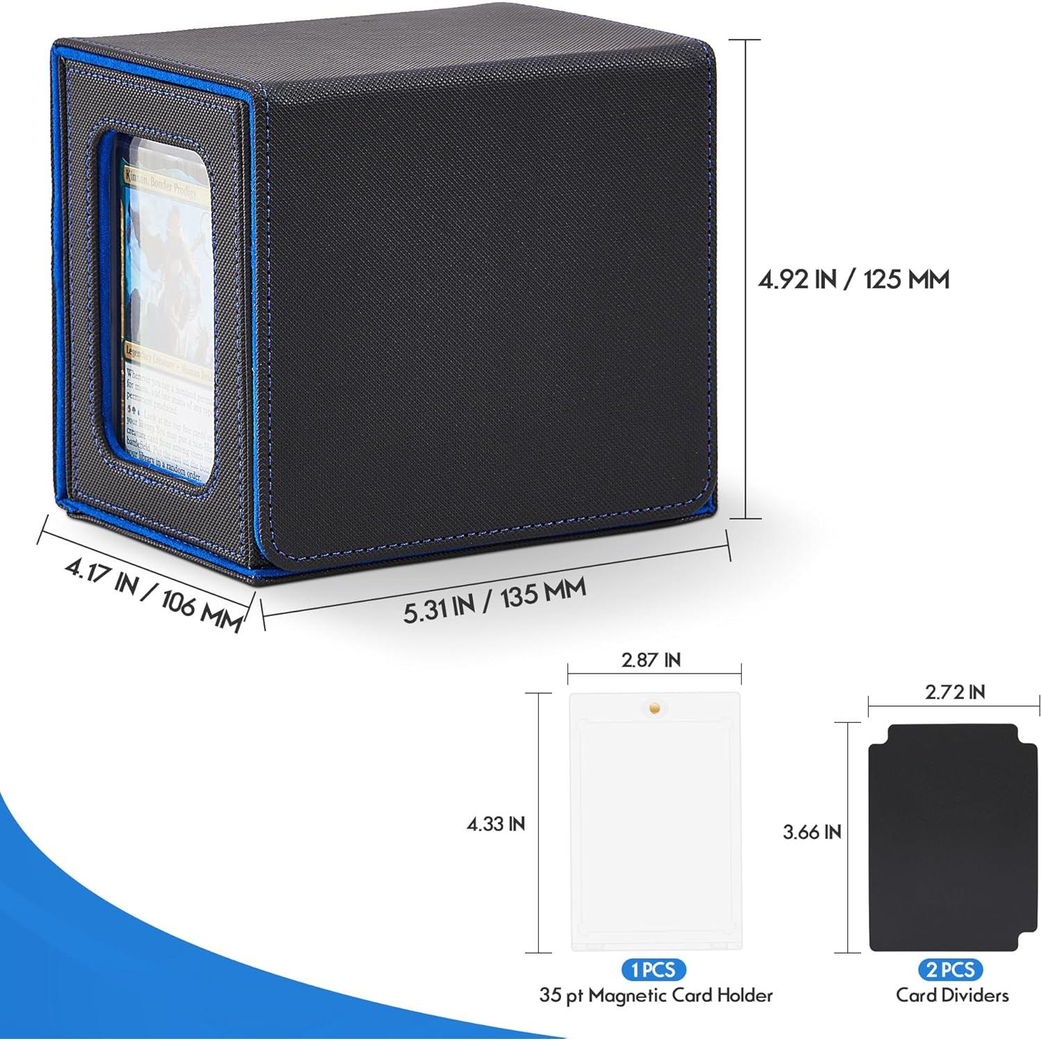 Caja Deck Commander Zettokete para 100+ Cartas - Negro/Azul