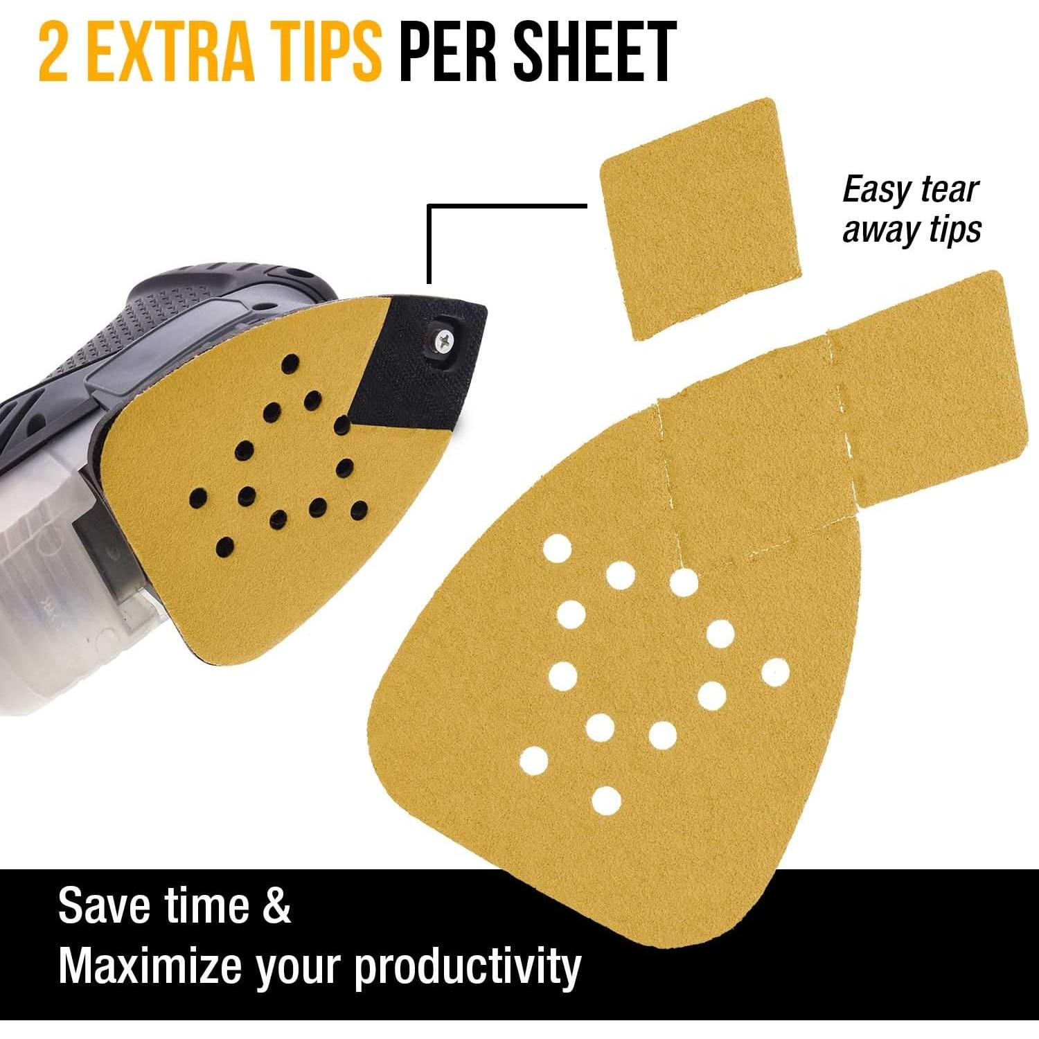 Discos de Lija Dura-Gold 320 Grit Triángulo 24 Unidades