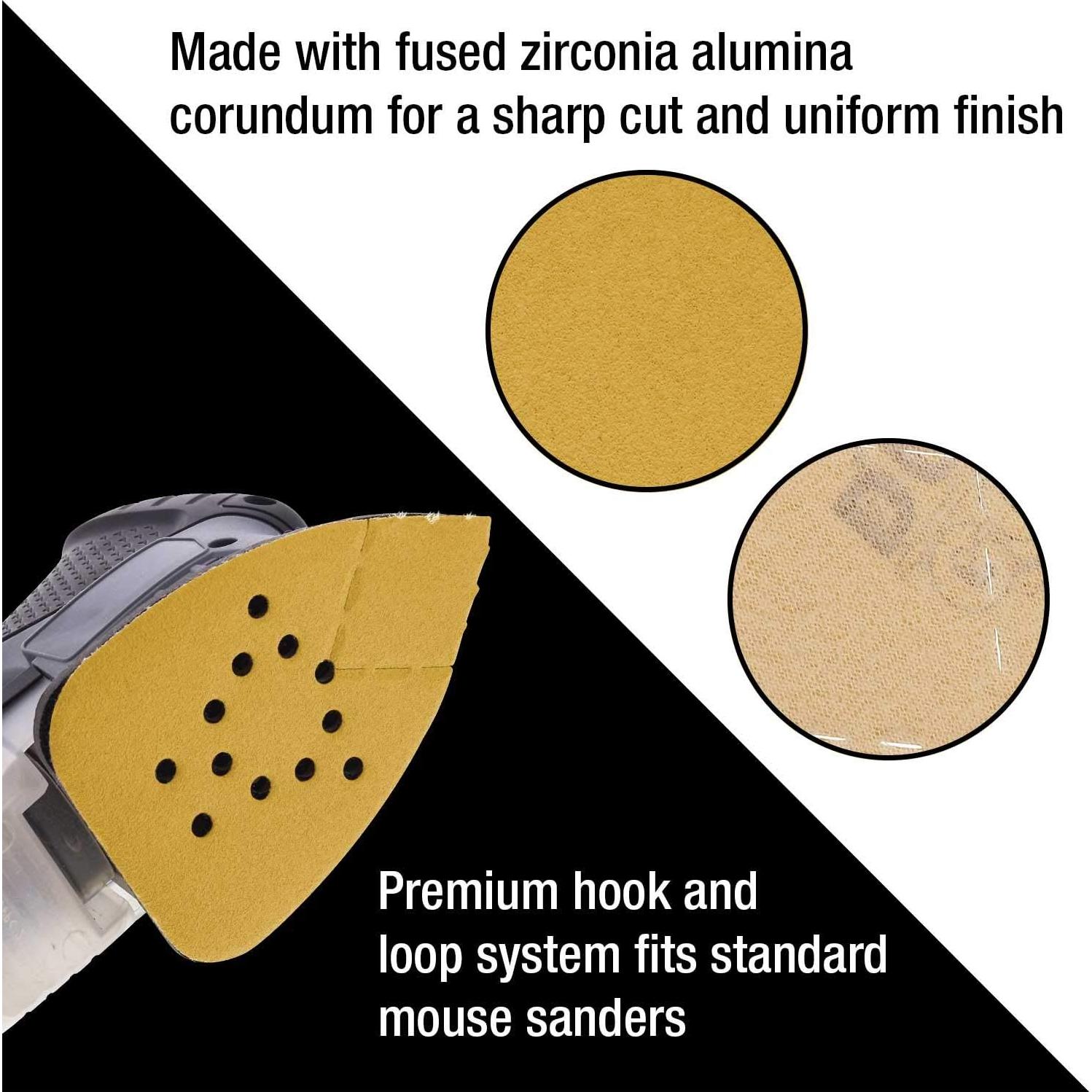 Discos de Lija Dura-Gold 320 Grit Triángulo 24 Unidades