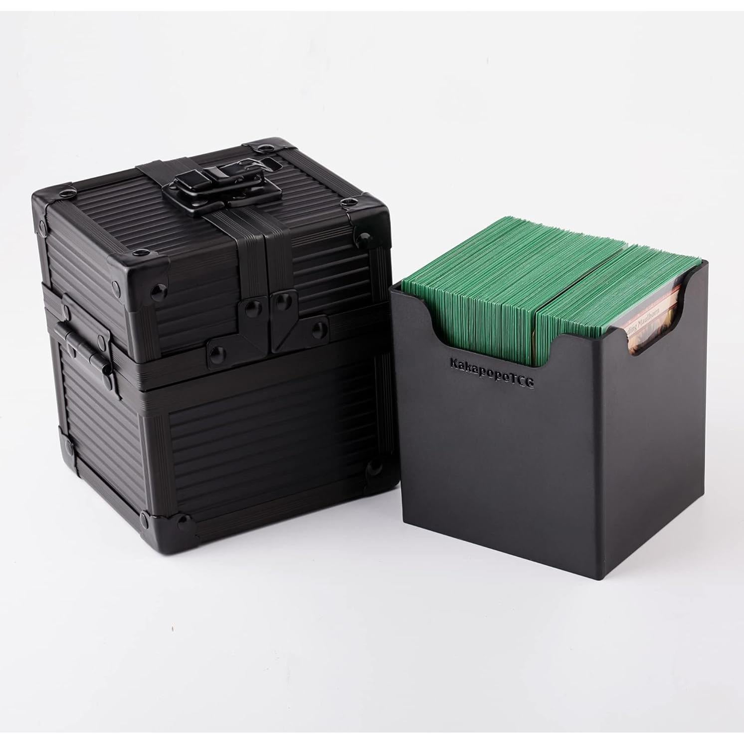 Caja de Baraja de Metal KakapopoTCG Negra para 100 cartas